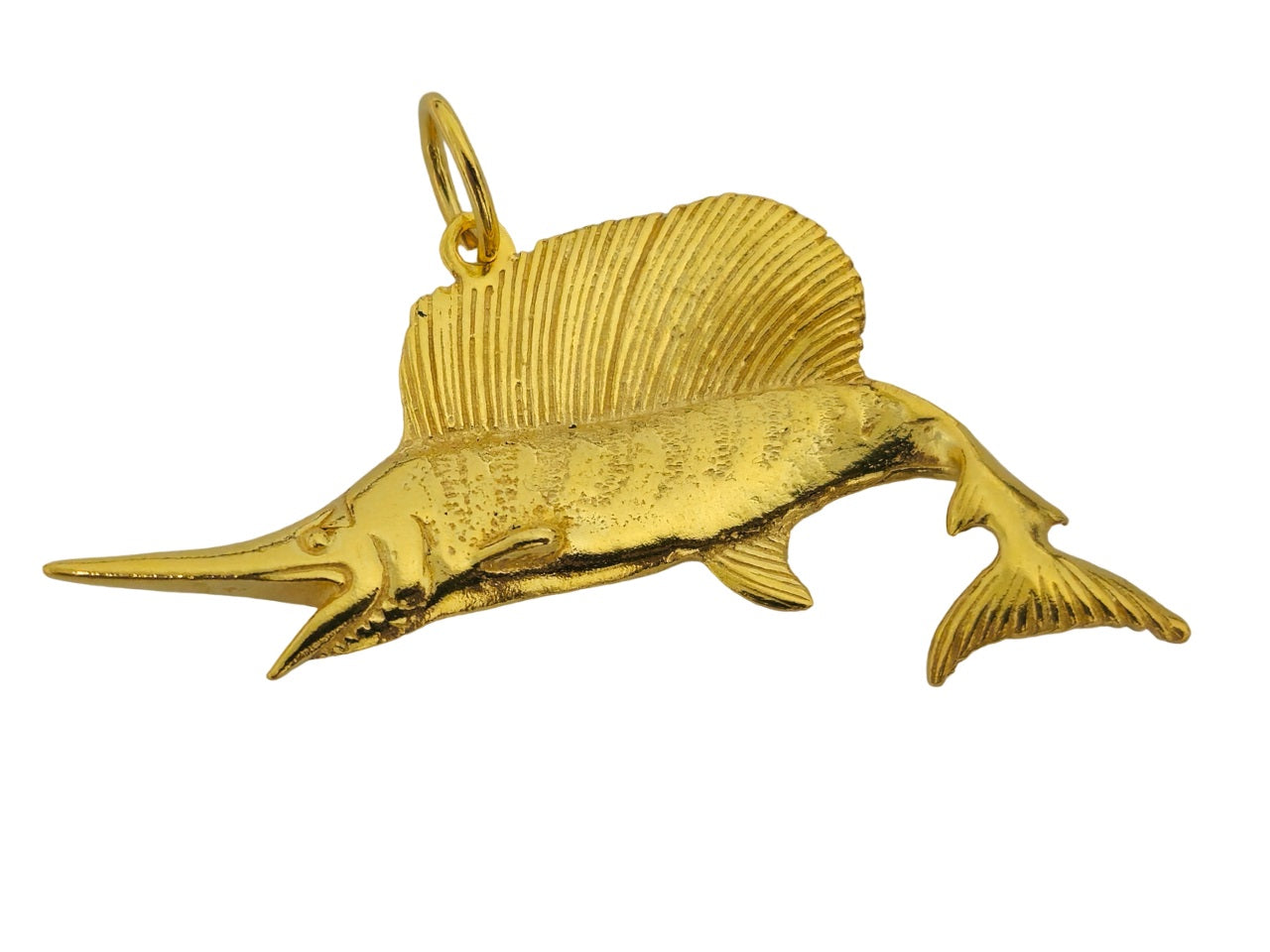 14k Gold Sword Fish Pendant