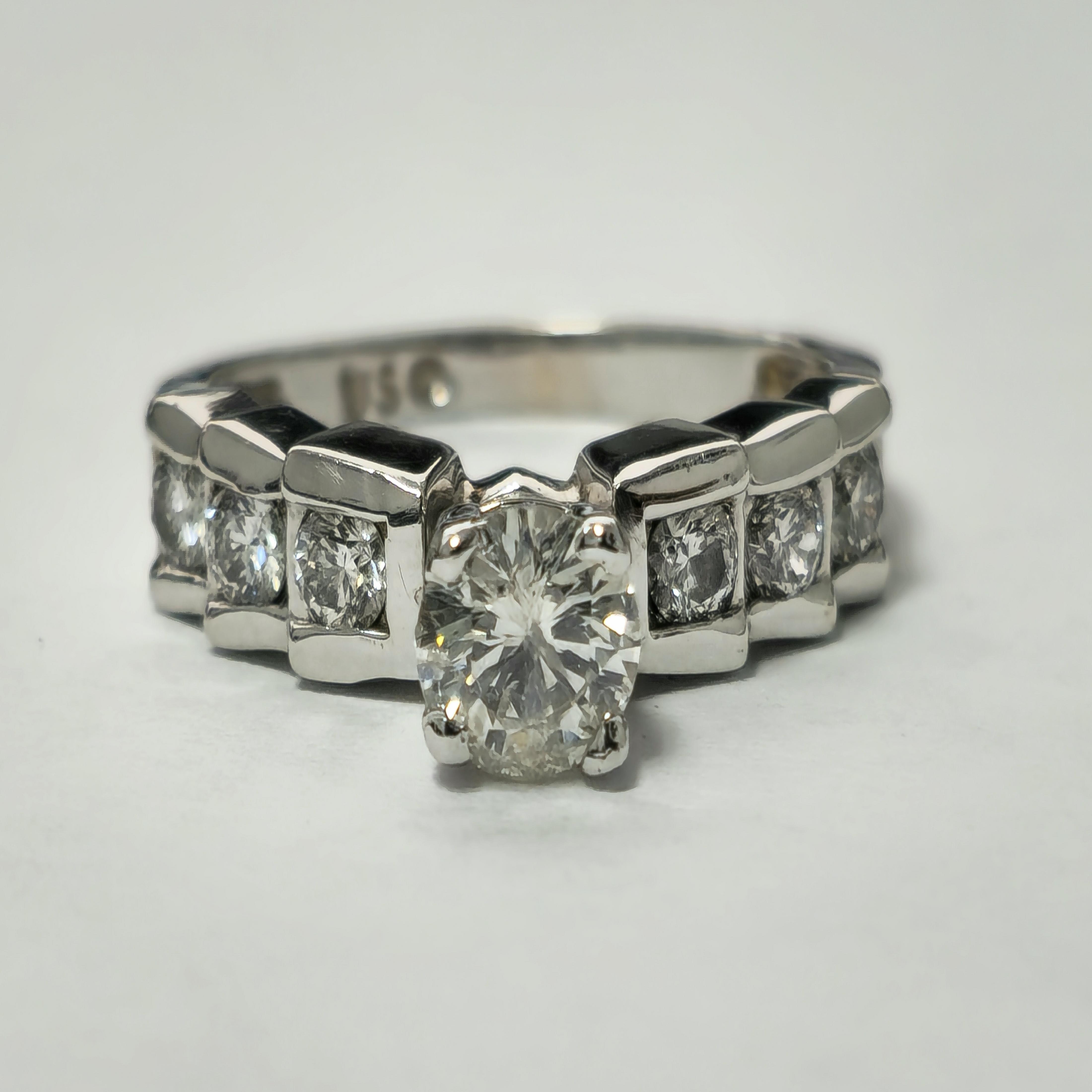 14K White Gold. 1.20ct Diamond Engagement Ring For Her