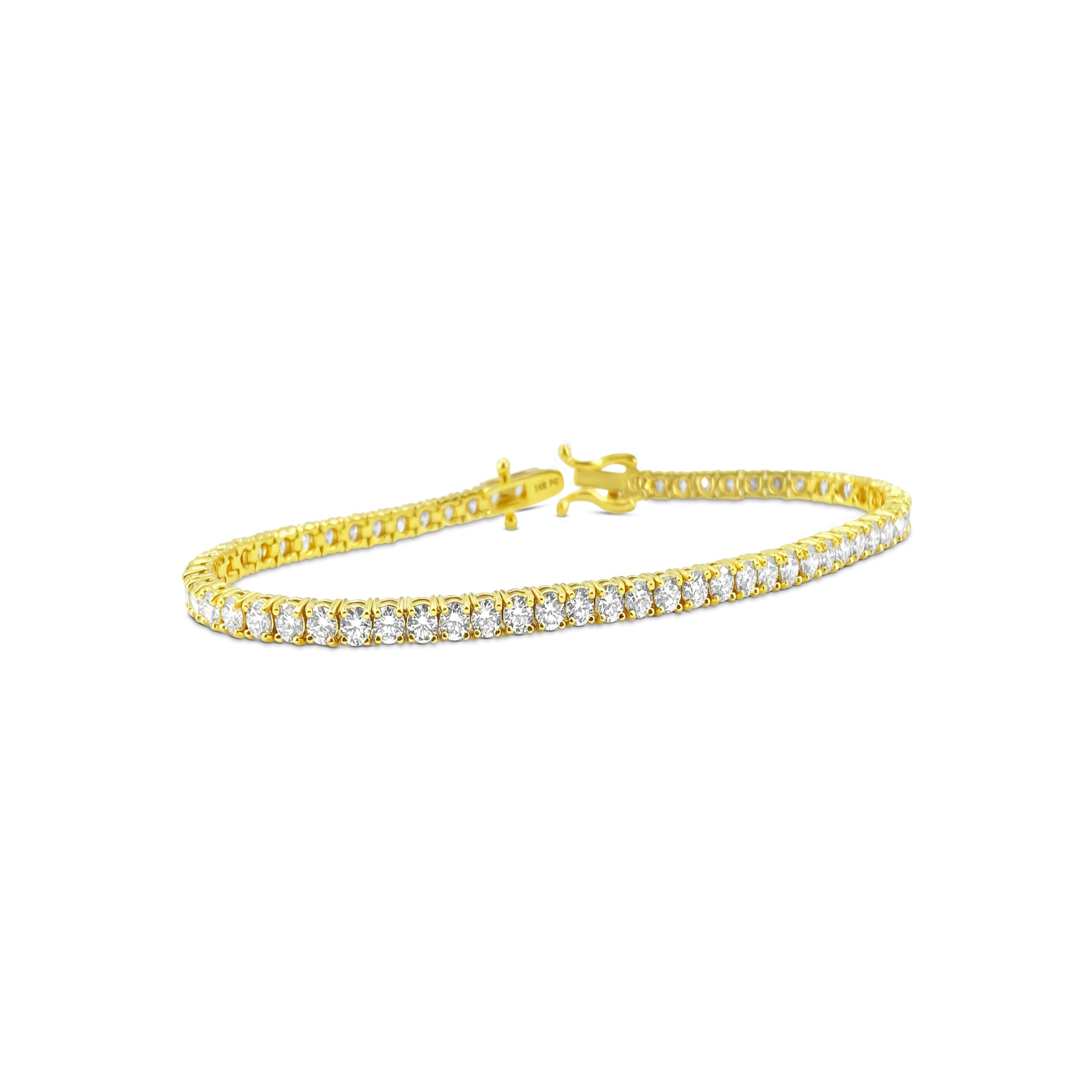 6.25ct Diamond Tennis Braclet. VVS Diamonds in 14k Gold