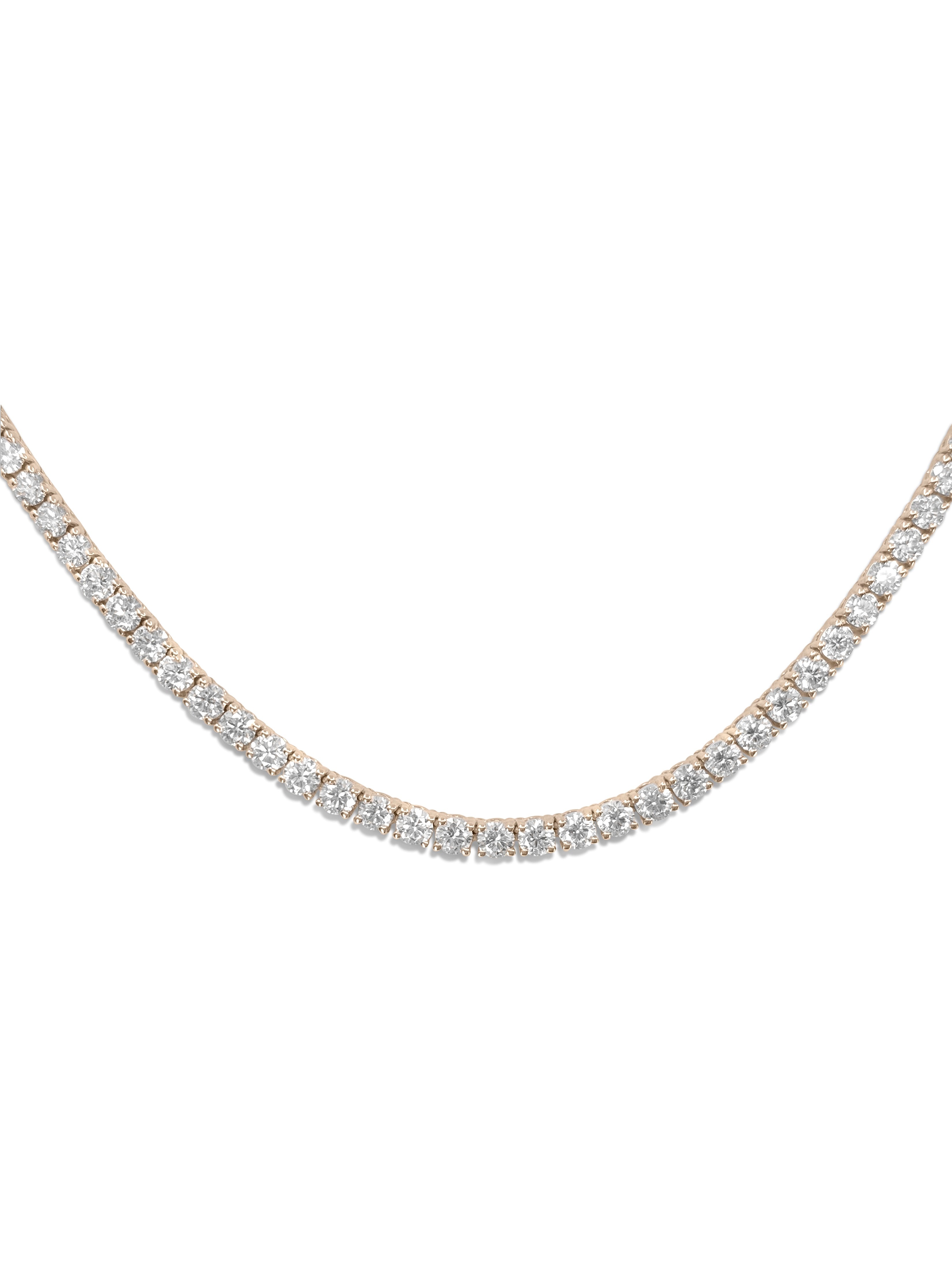 18ct Diamond Tennis Necklace. VVS Diamonds in 10k Gold