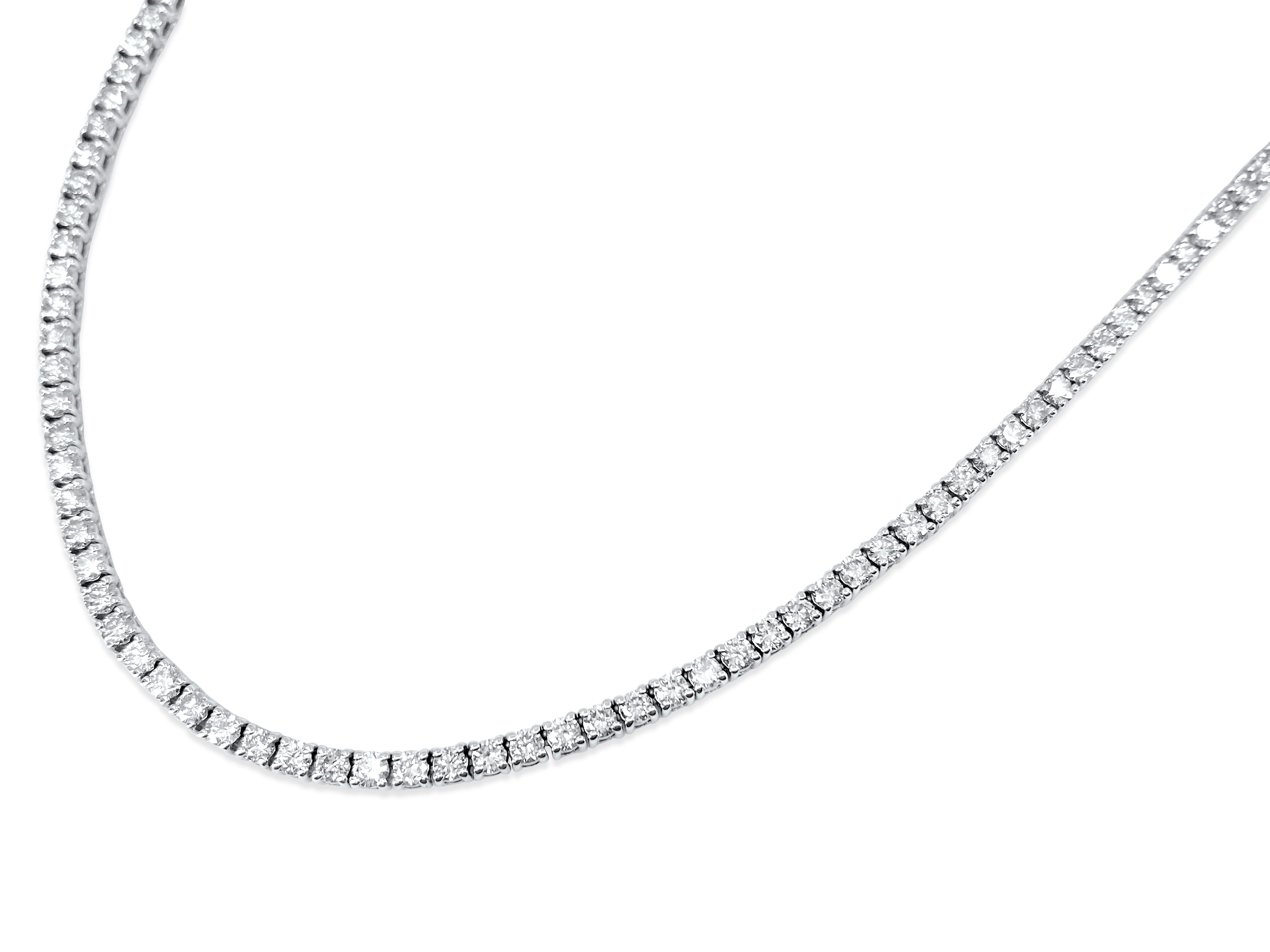 11.50ct VVS Diamond Tennis Necklace in 14k Gold