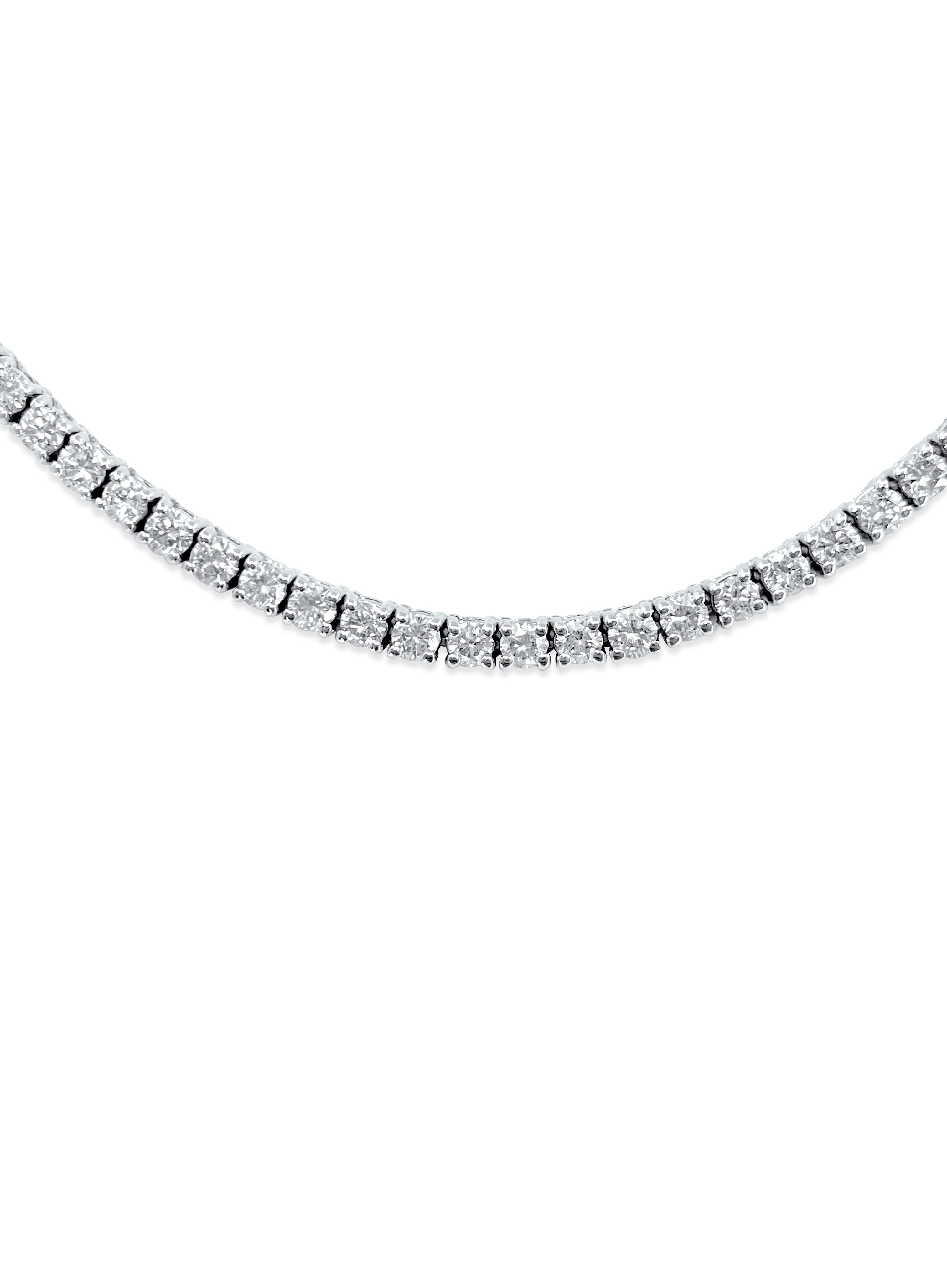 11.50ct VVS Diamond Tennis Necklace in 14k Gold