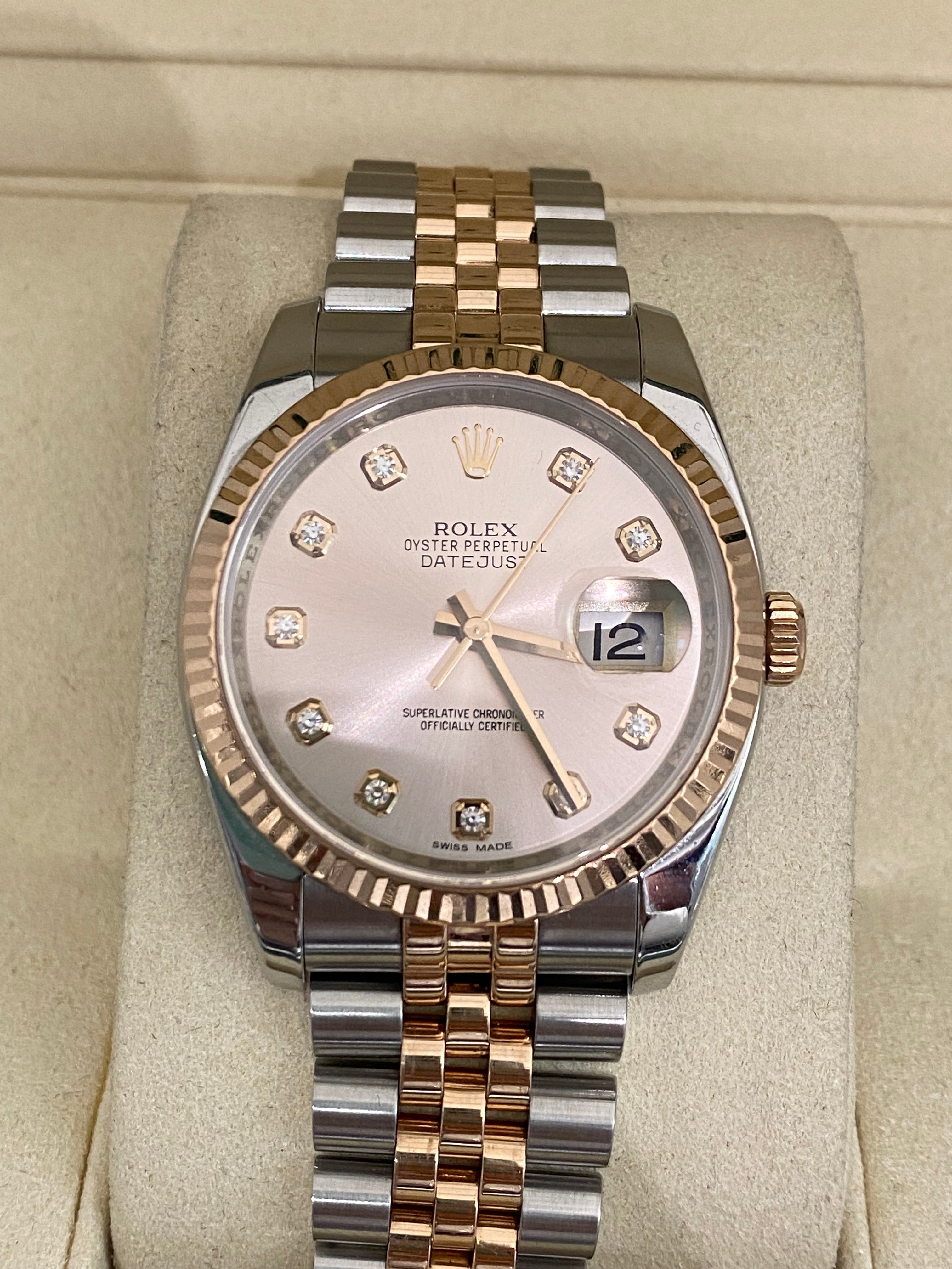 Rolex Datejust 36mm Diamond Two tone Gold 116231