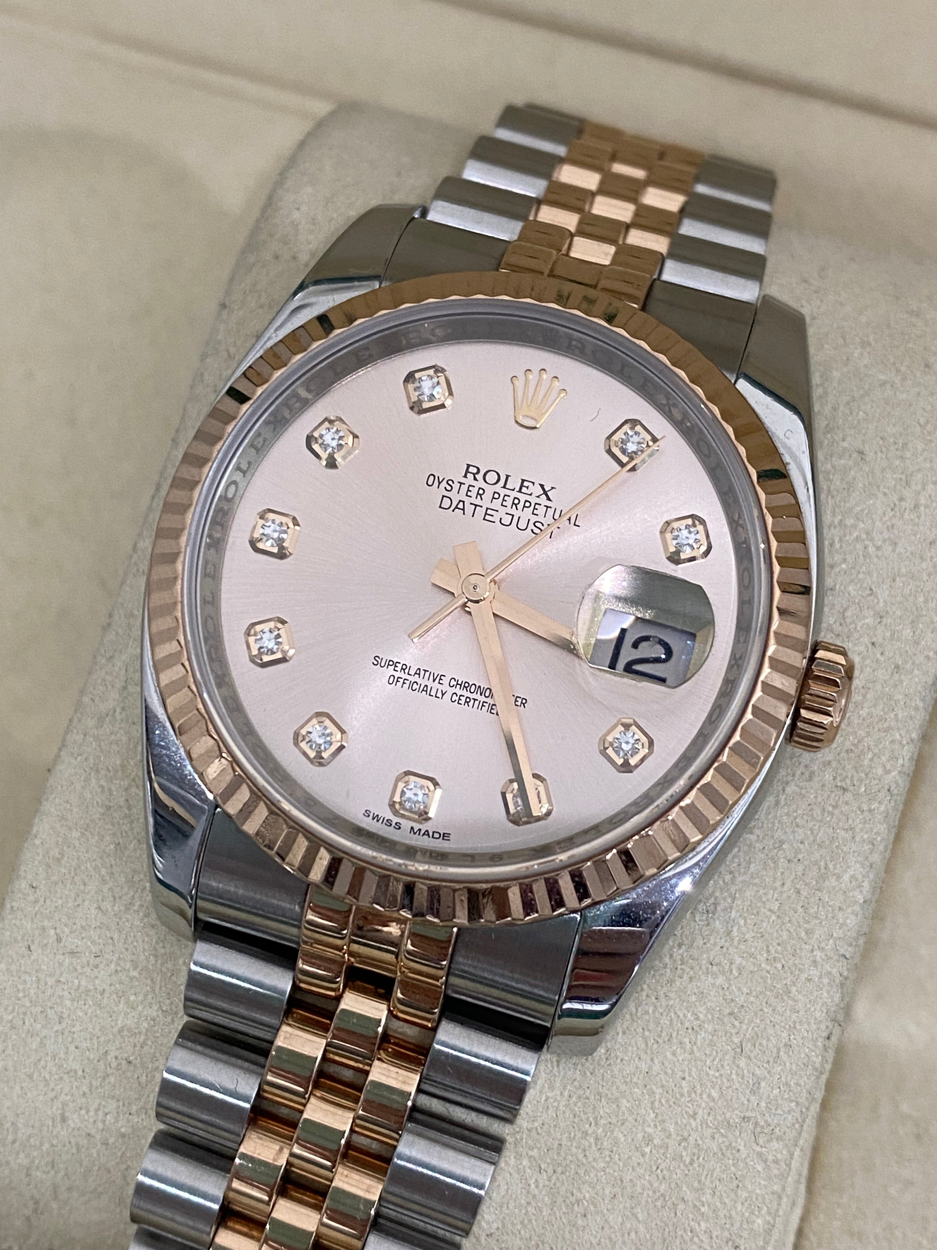 Rolex Datejust 36mm Diamond Two tone Gold 116231