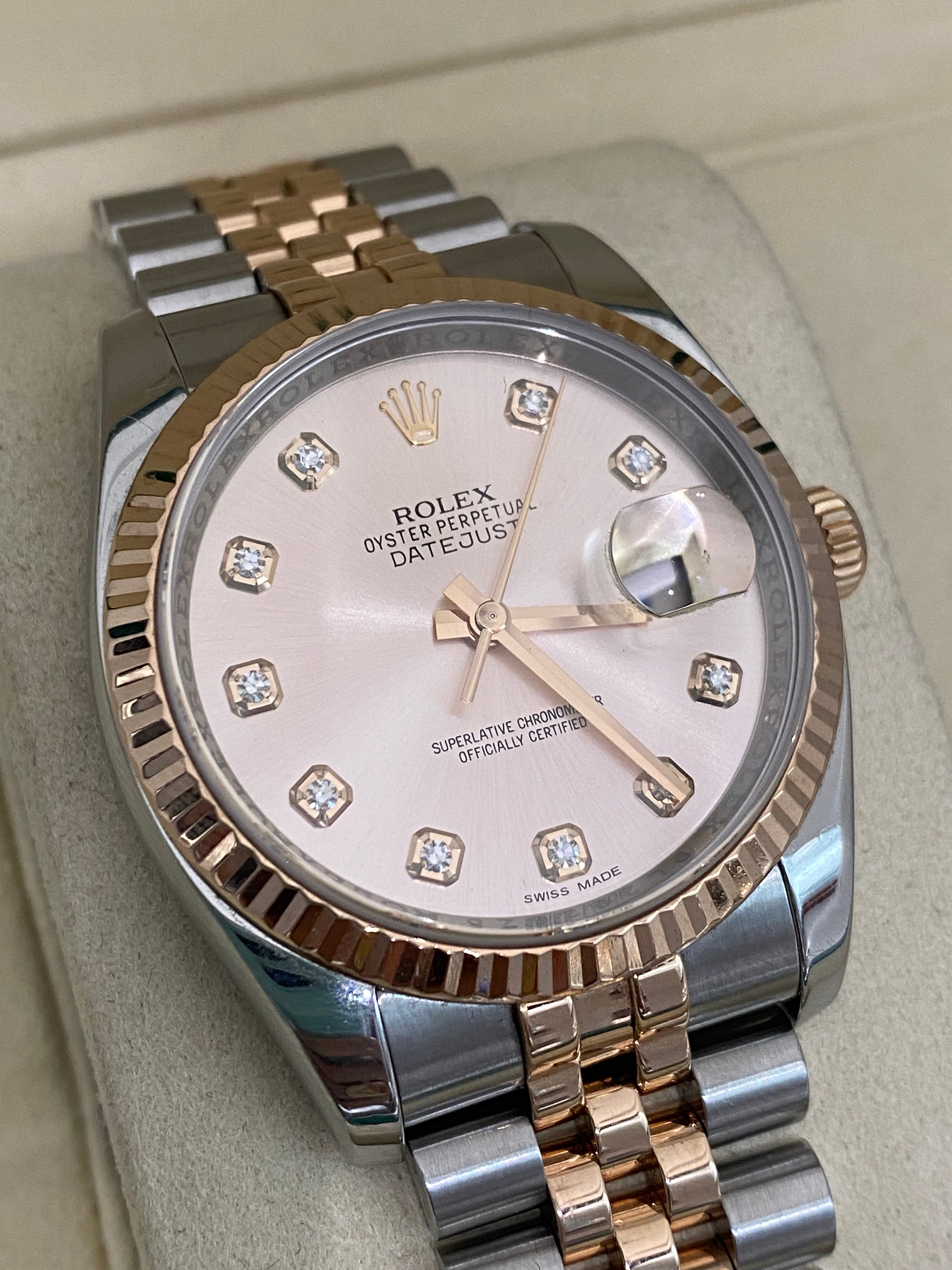 Rolex Datejust 36mm Diamond Two tone Gold 116231