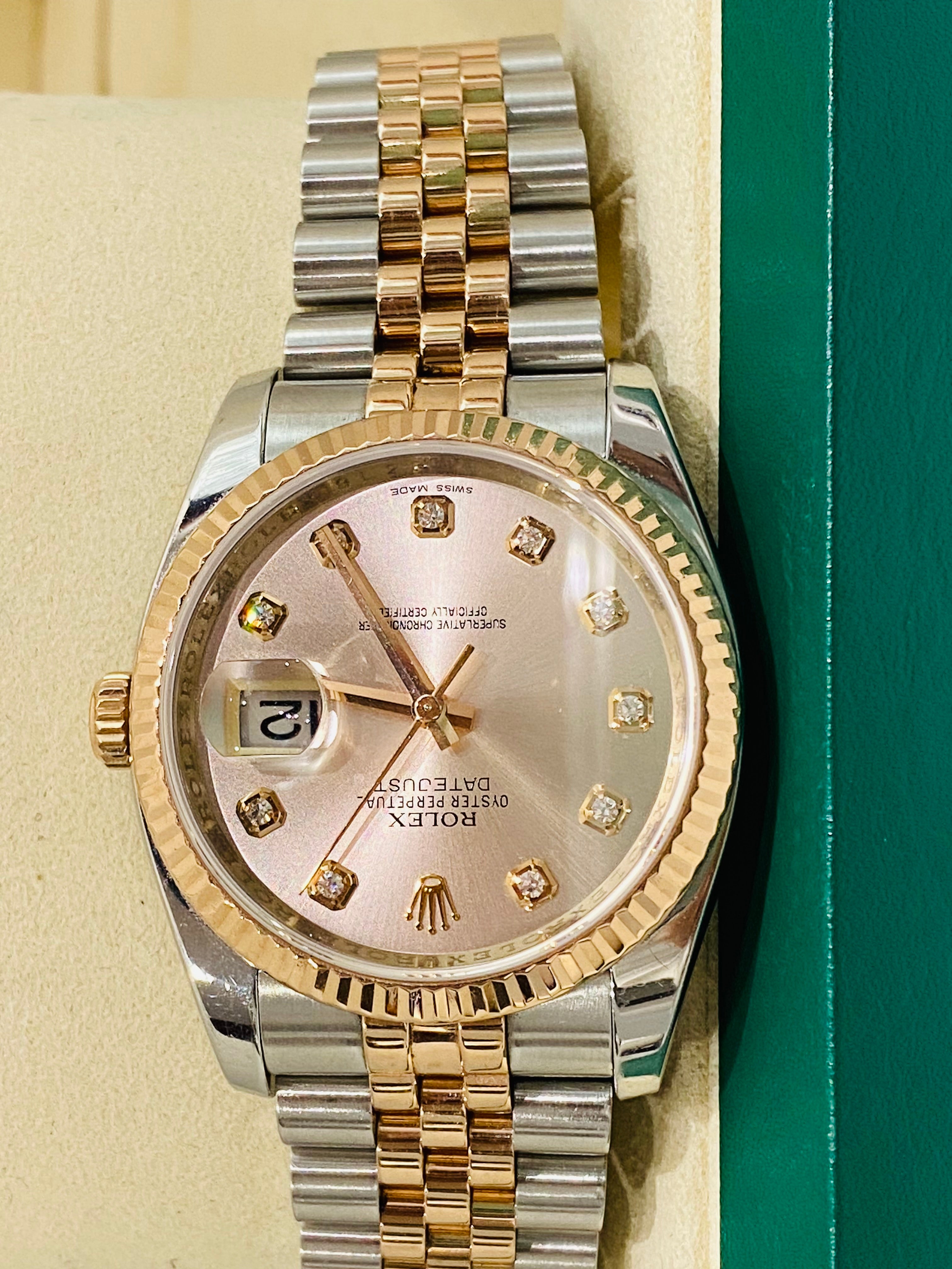 Rolex Datejust 36mm Diamond Two tone Gold 116231