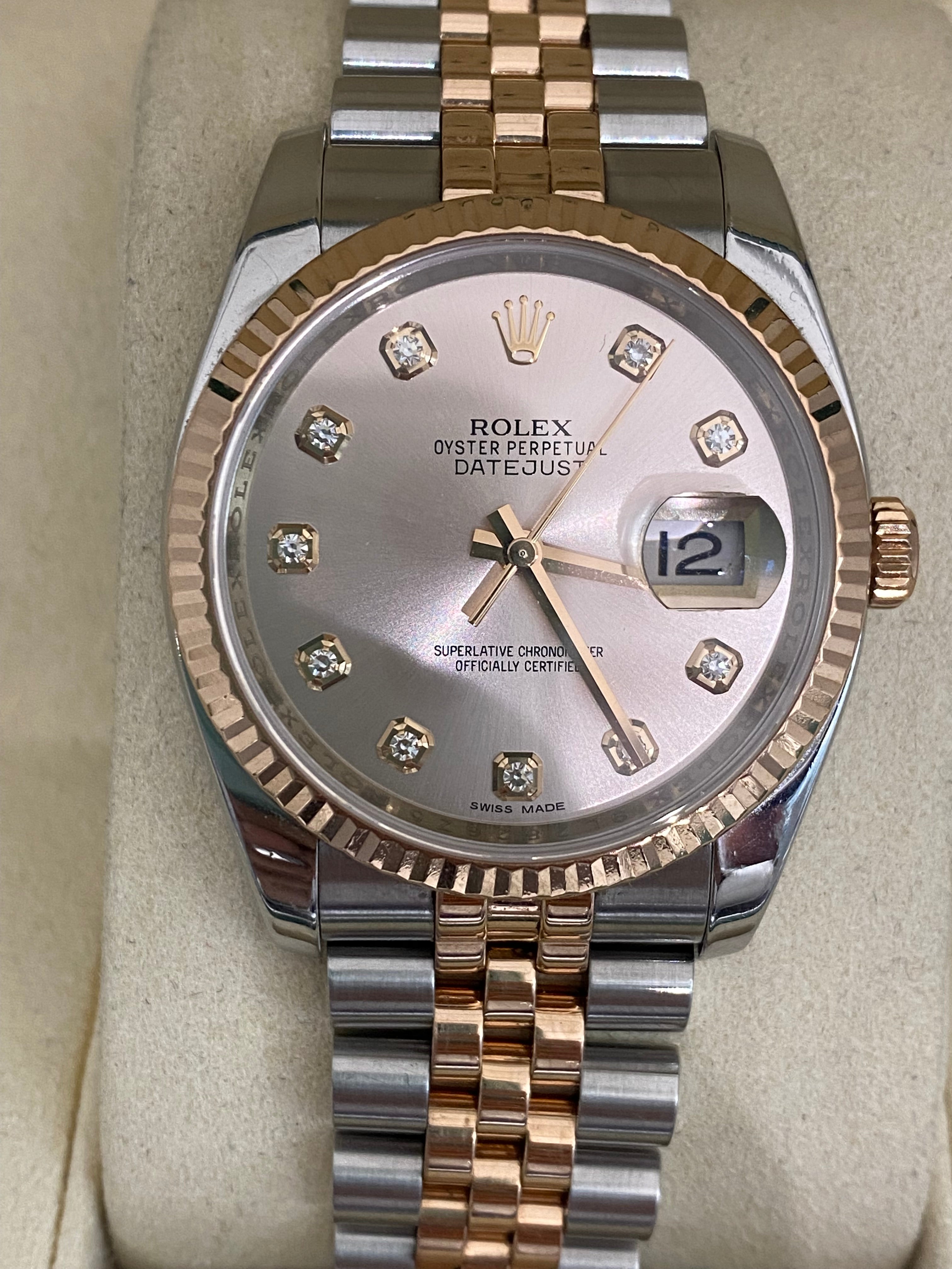 Rolex Datejust 36mm Diamond Two tone Gold 116231
