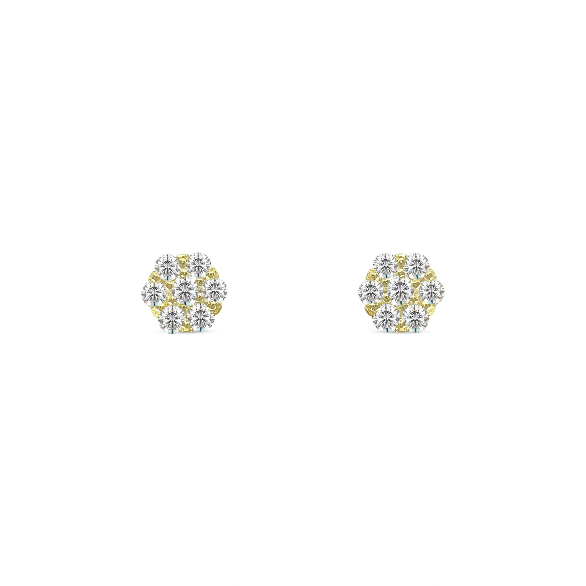Custom Made 14k gold 1cwt Diamond Cluster Earrings