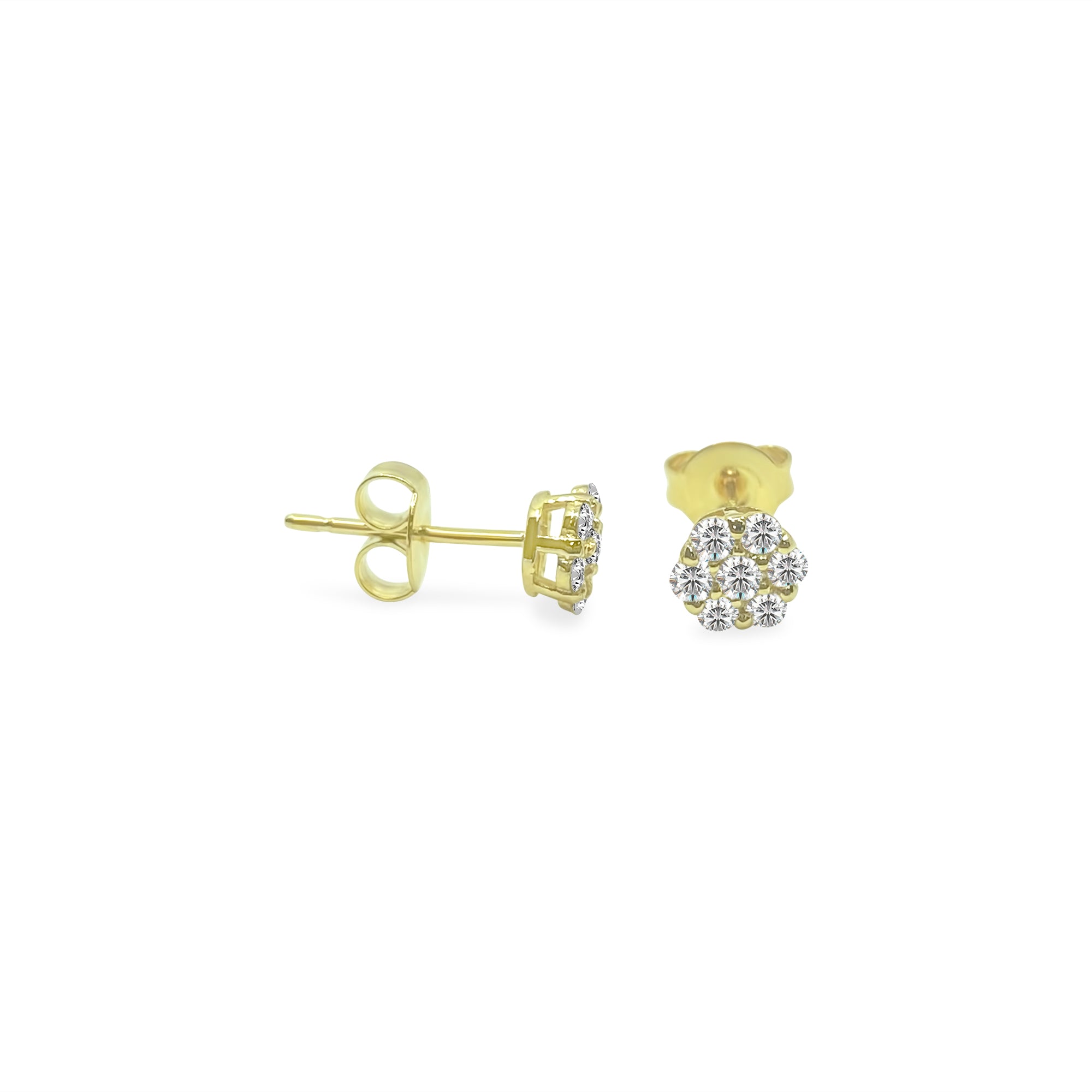 Custom Made 14k gold 1cwt Diamond Cluster Earrings