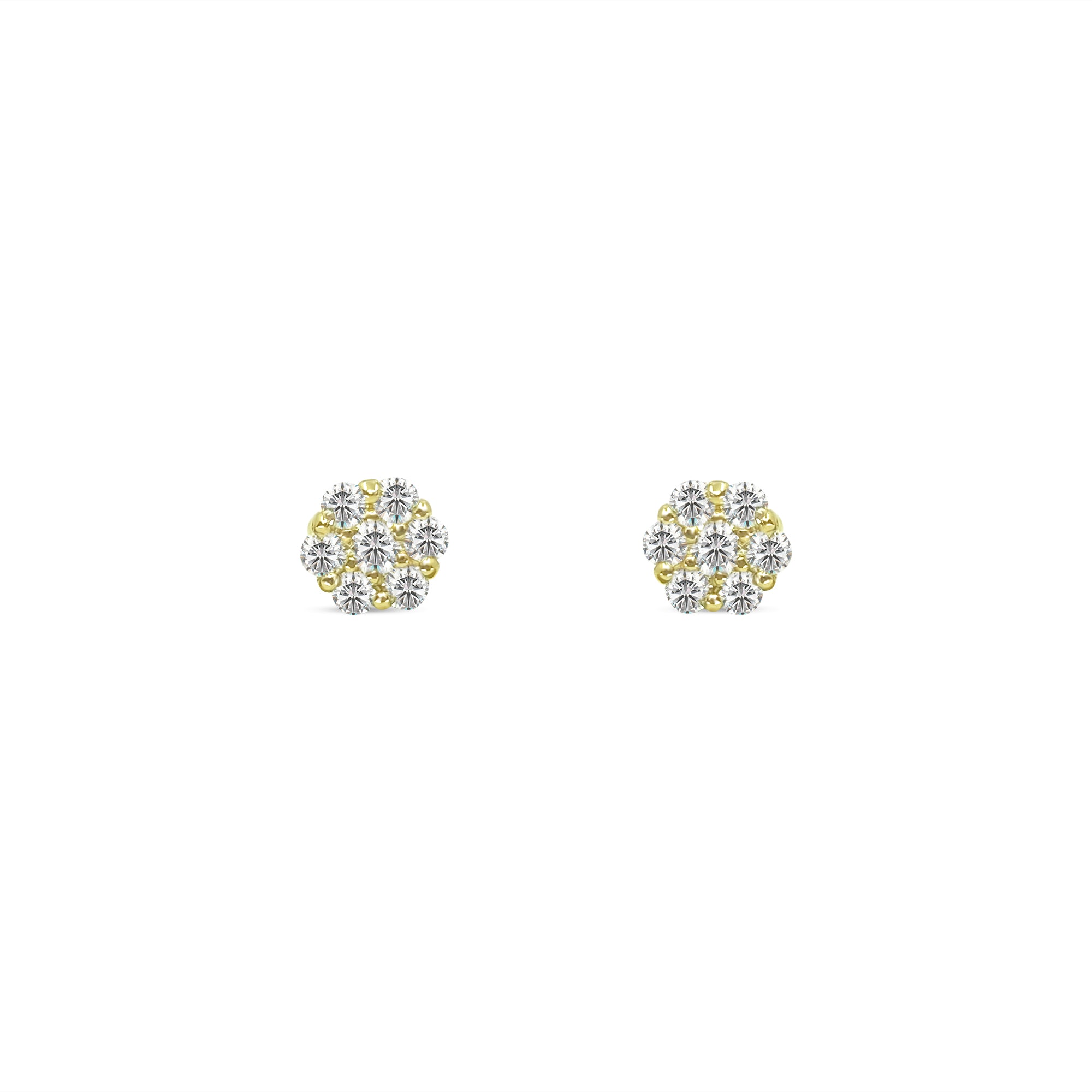 Custom Made 14k gold 1cwt Diamond Cluster Earrings