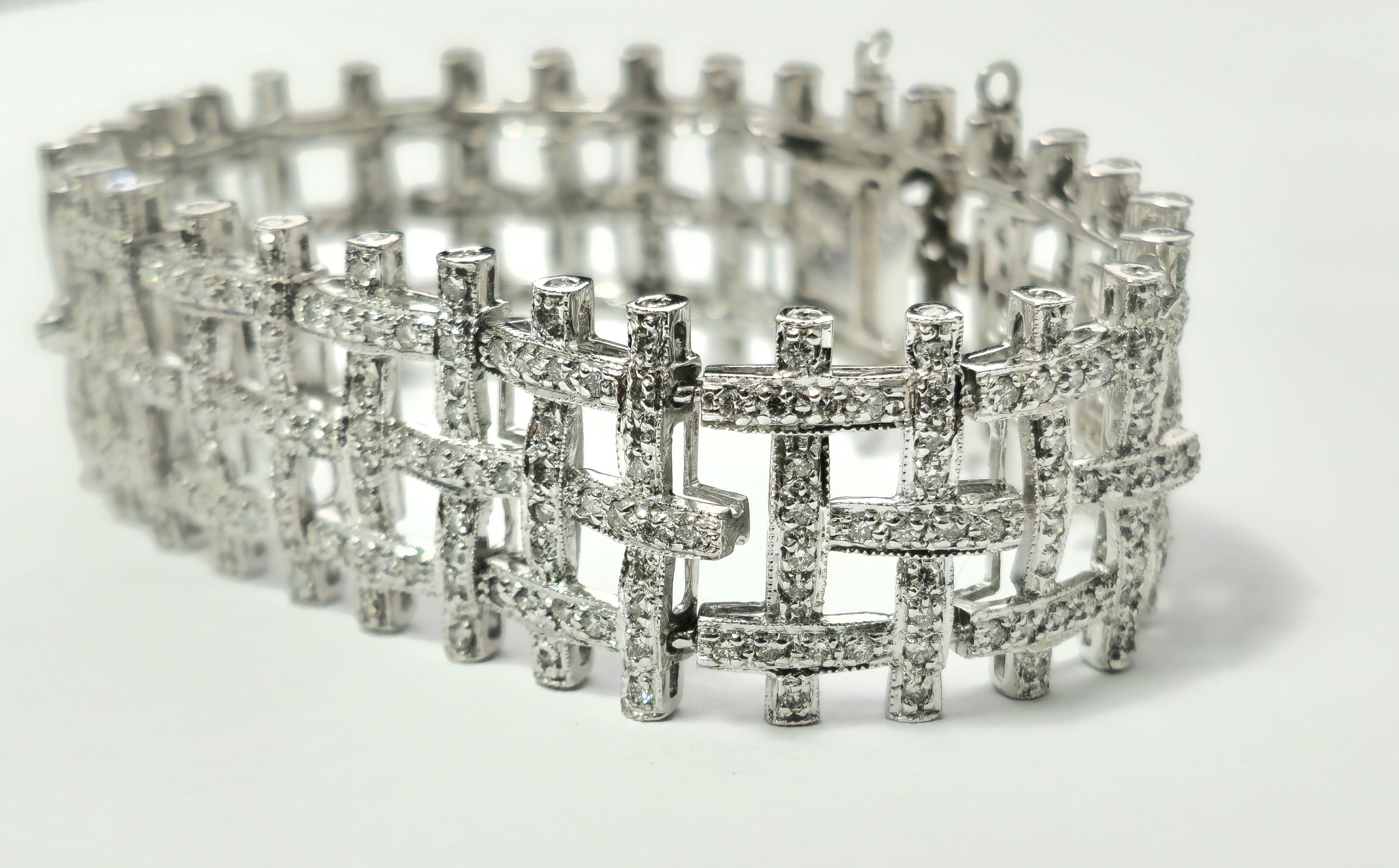 5 Carat Diamond Bracelet Set in 14k White Gold (GIA)