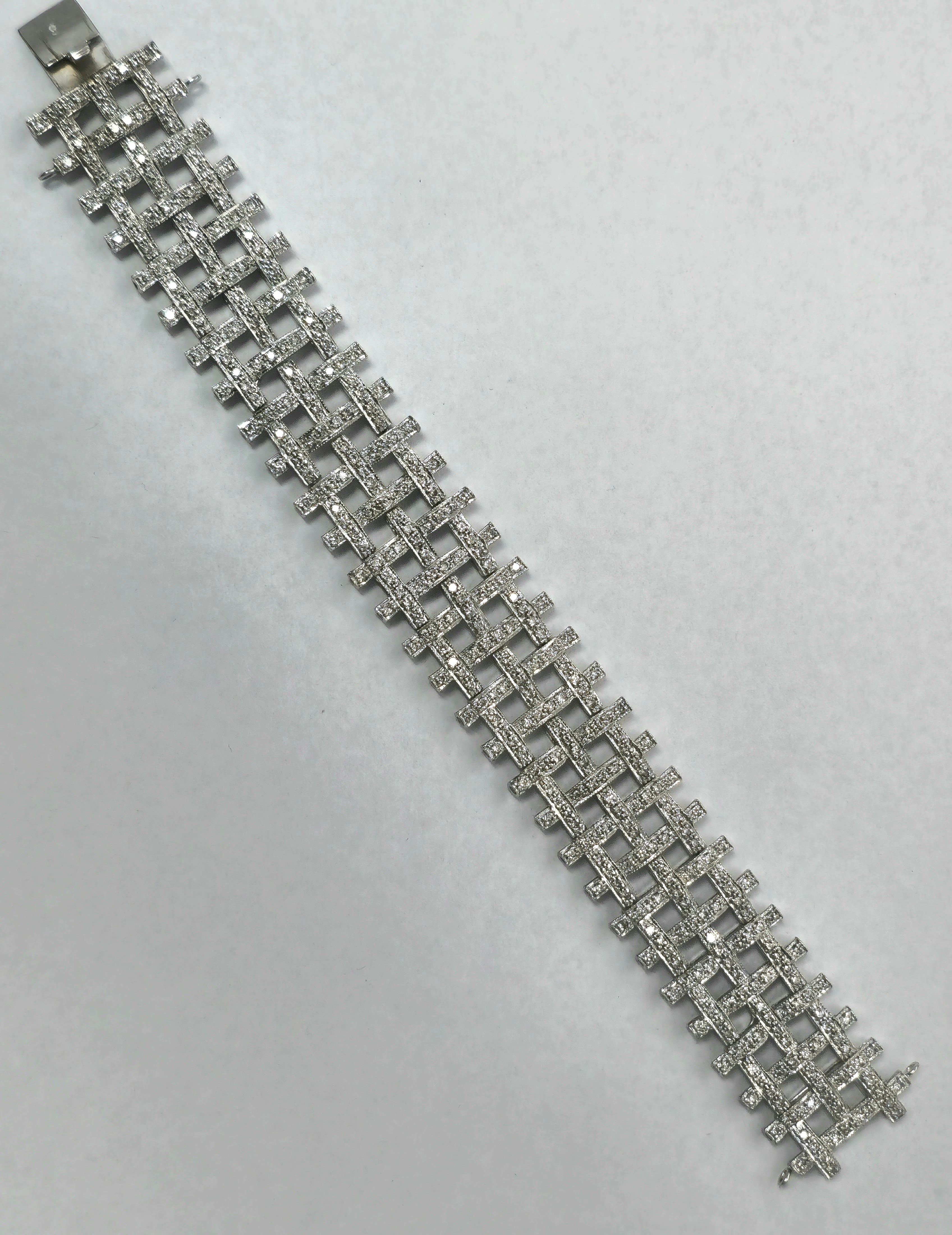 5 Carat Diamond Bracelet Set in 14k White Gold (GIA)