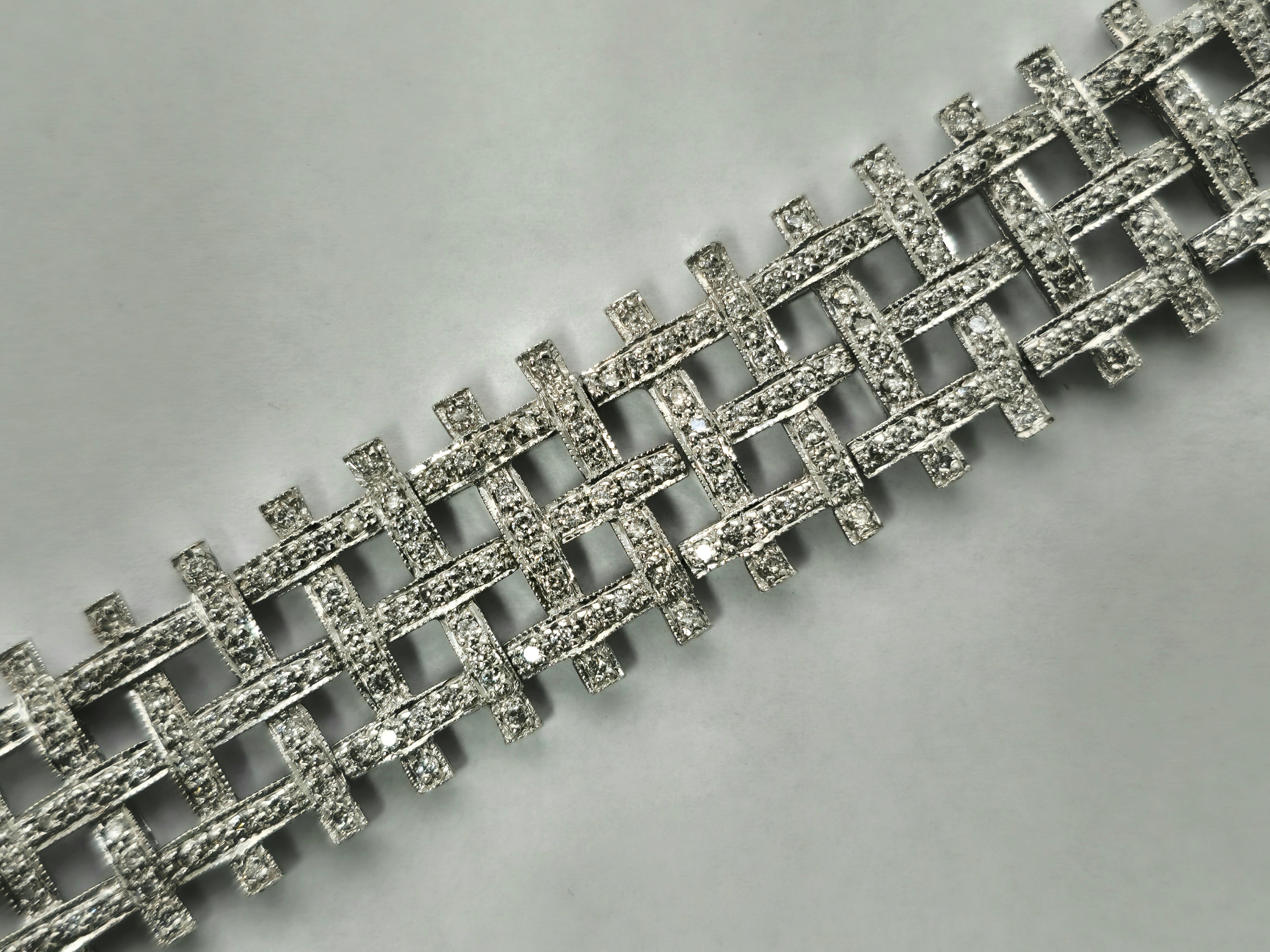 5 Carat Diamond Bracelet Set in 14k White Gold (GIA)