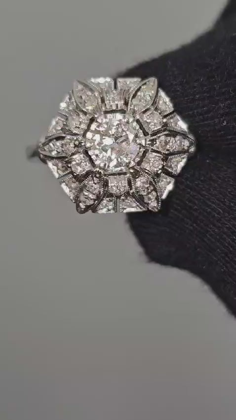 Art Deco 2.00 Carat Diamond Gold Ring