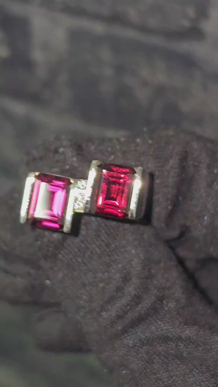 14K Gold, 7 Carat Natural Garnet and Diamond Ring.