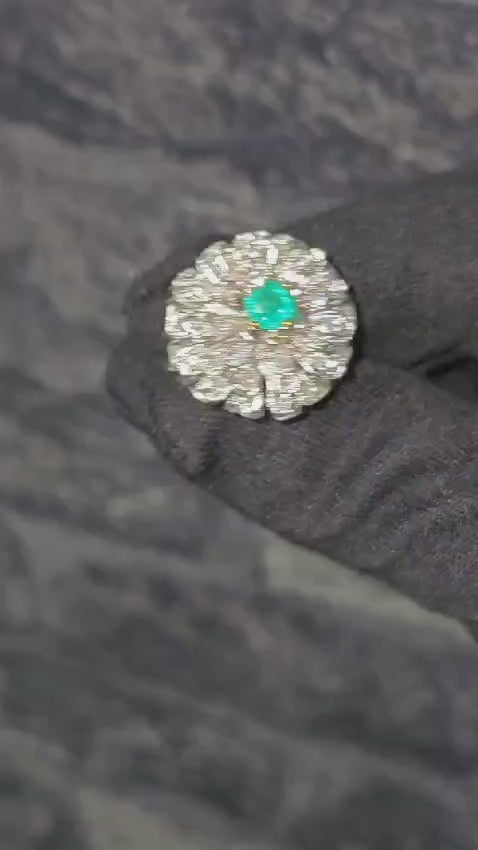 1.60ct VVS Diamond & Emerald in 14k Ring (Certified)