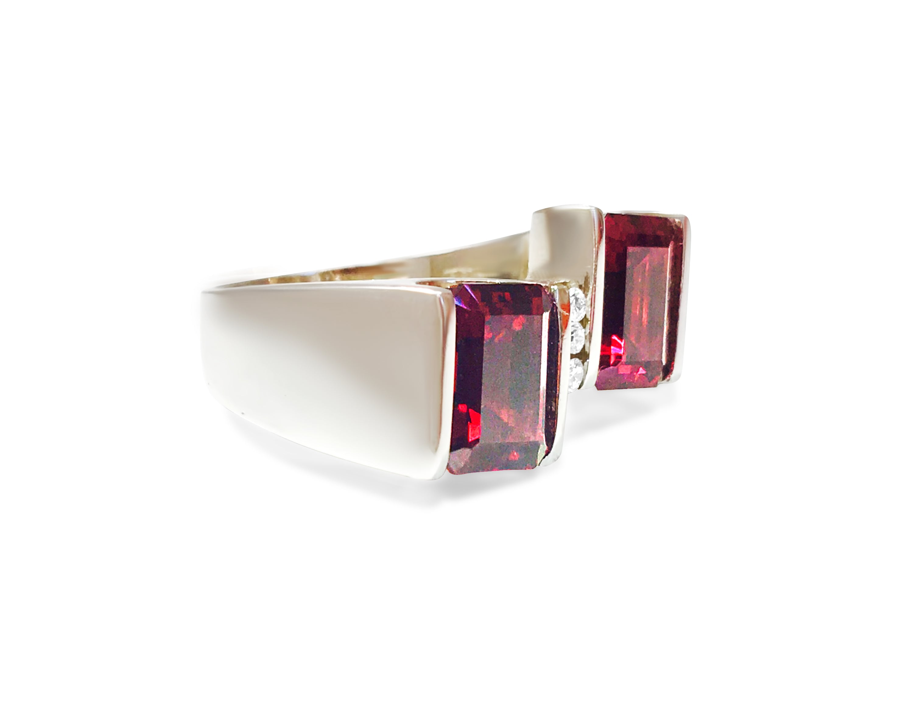 14K Gold, 7 Carat Natural Garnet and Diamond Ring. - Prince The Jeweler 14k-gold-7-carat-natural-garnet-and-diamond-ring, Rings