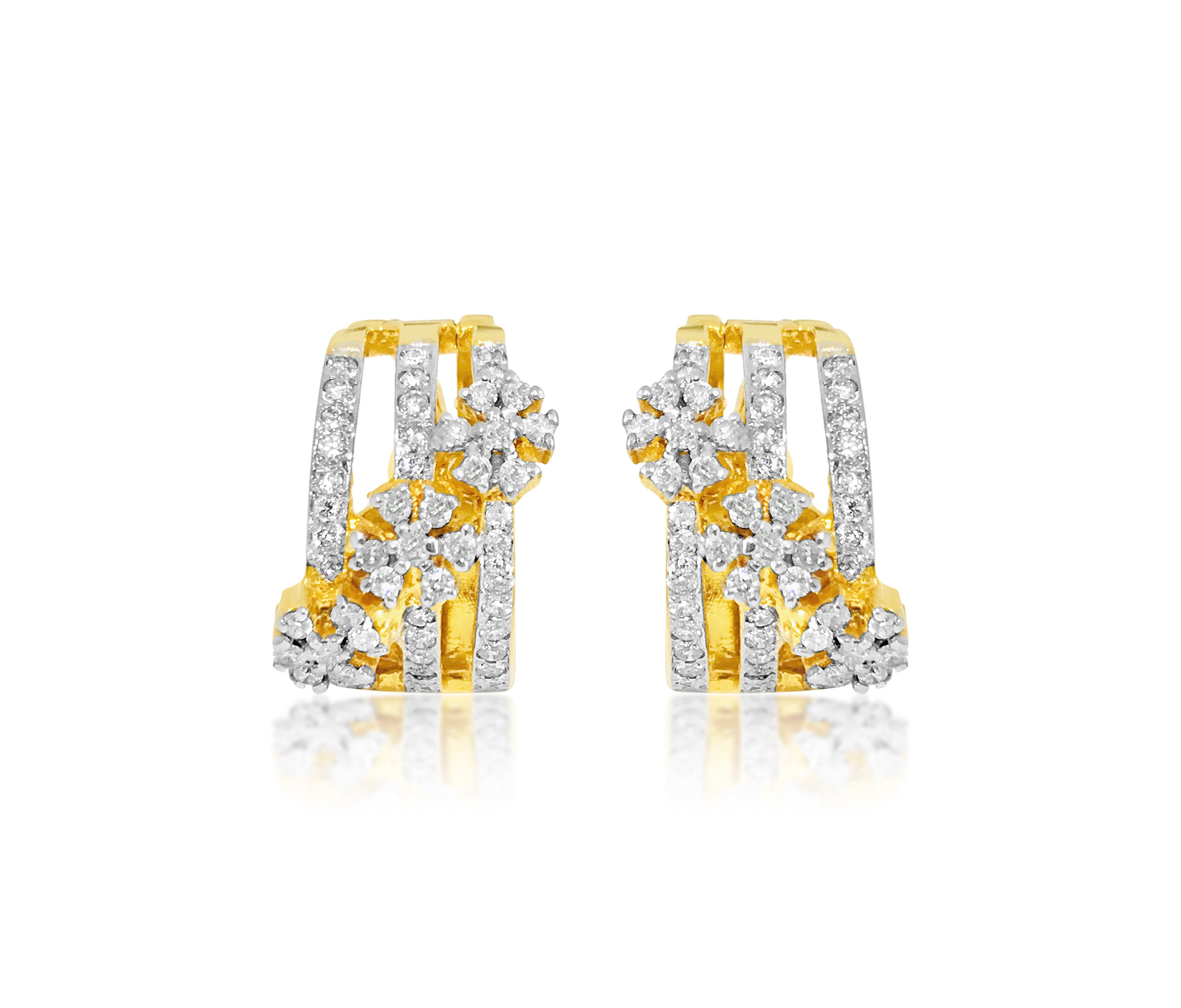 1.35 Carat Diamonds, 14k yellow gold earrings. - Prince The Jeweler 1-35-carat-diamonds-14k-yellow-gold-earrings, Earrings