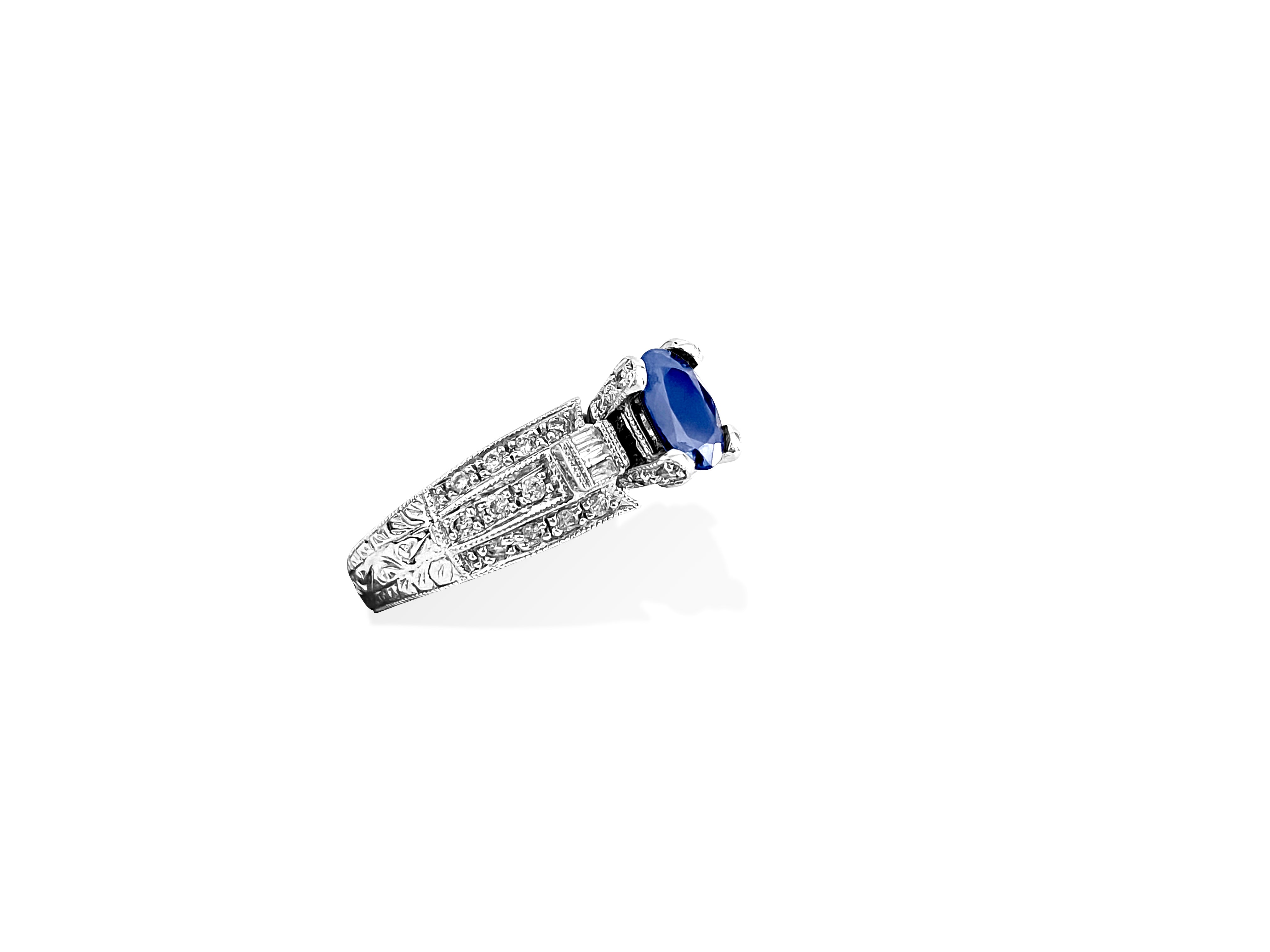 1.50 Carat Natural Blue Sapphire and Diamond Ring - Prince The Jeweler 1-50-carat-natural-blue-sapphire-and-diamond-ring, Rings