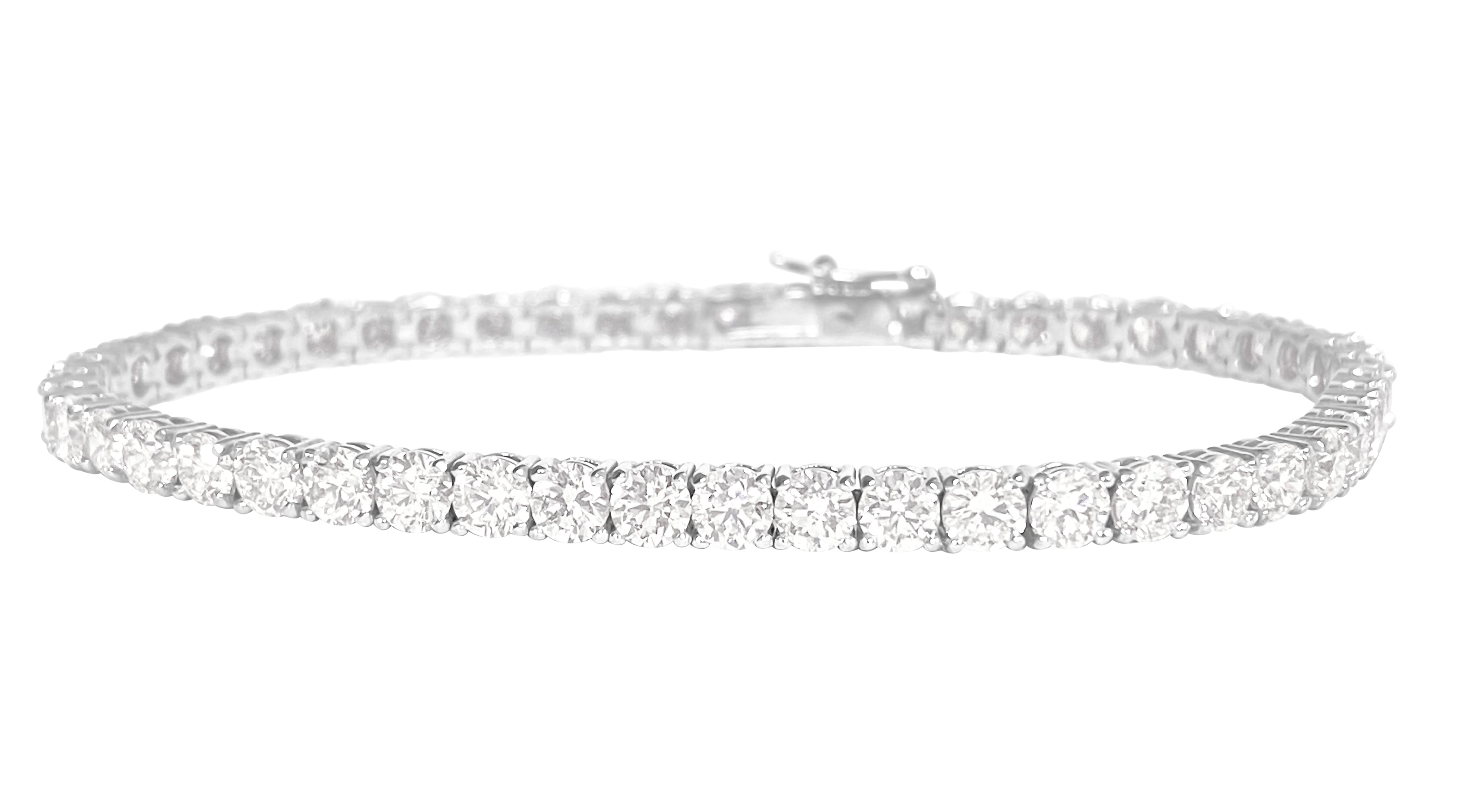 VVS 9.10 Carat Diamond Tennis Bracelet 14K White Gold - Prince The Jeweler vvs-9-10-carat-diamond-tennis-bracelet-14k-white-gold, Bracelets