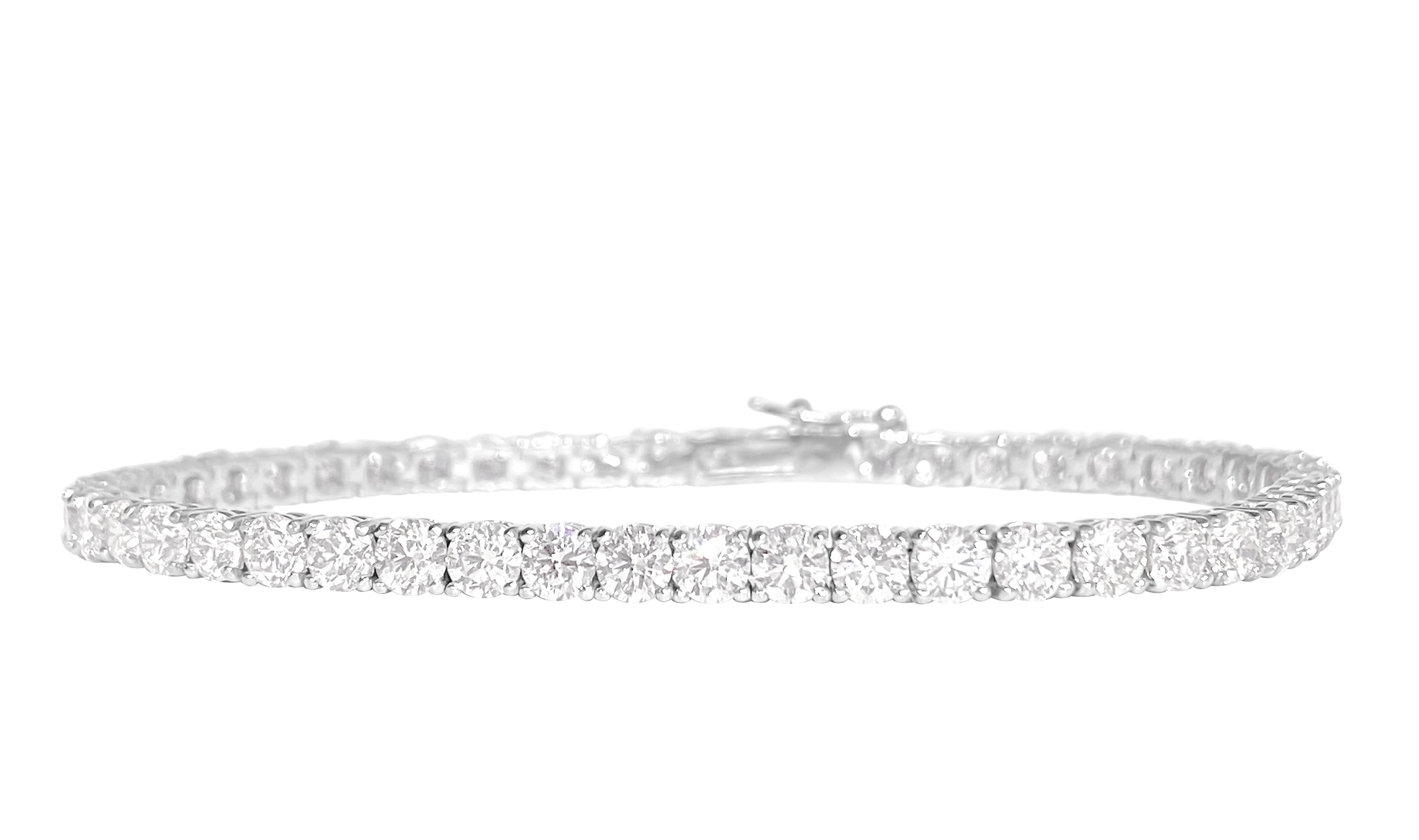 VVS 9.10 Carat Diamond Tennis Bracelet 14K White Gold - Prince The Jeweler vvs-9-10-carat-diamond-tennis-bracelet-14k-white-gold, Bracelets