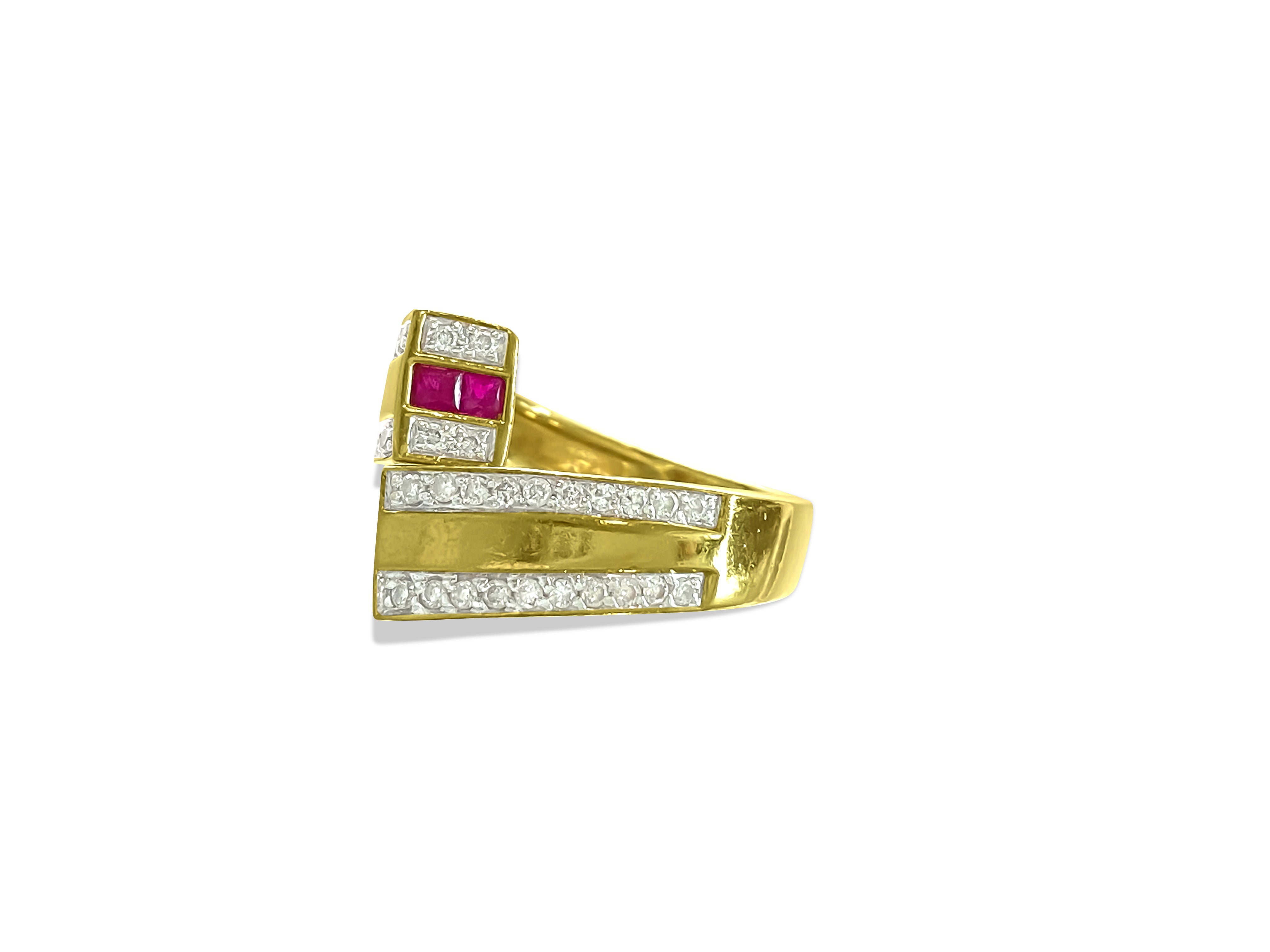1.20 Carat Natural Burma Ruby Diamond Modern Ring - Prince The Jeweler 18k-gold-high-quality-diamond-and-burma-ruby-ring, Rings, wk_end_auction