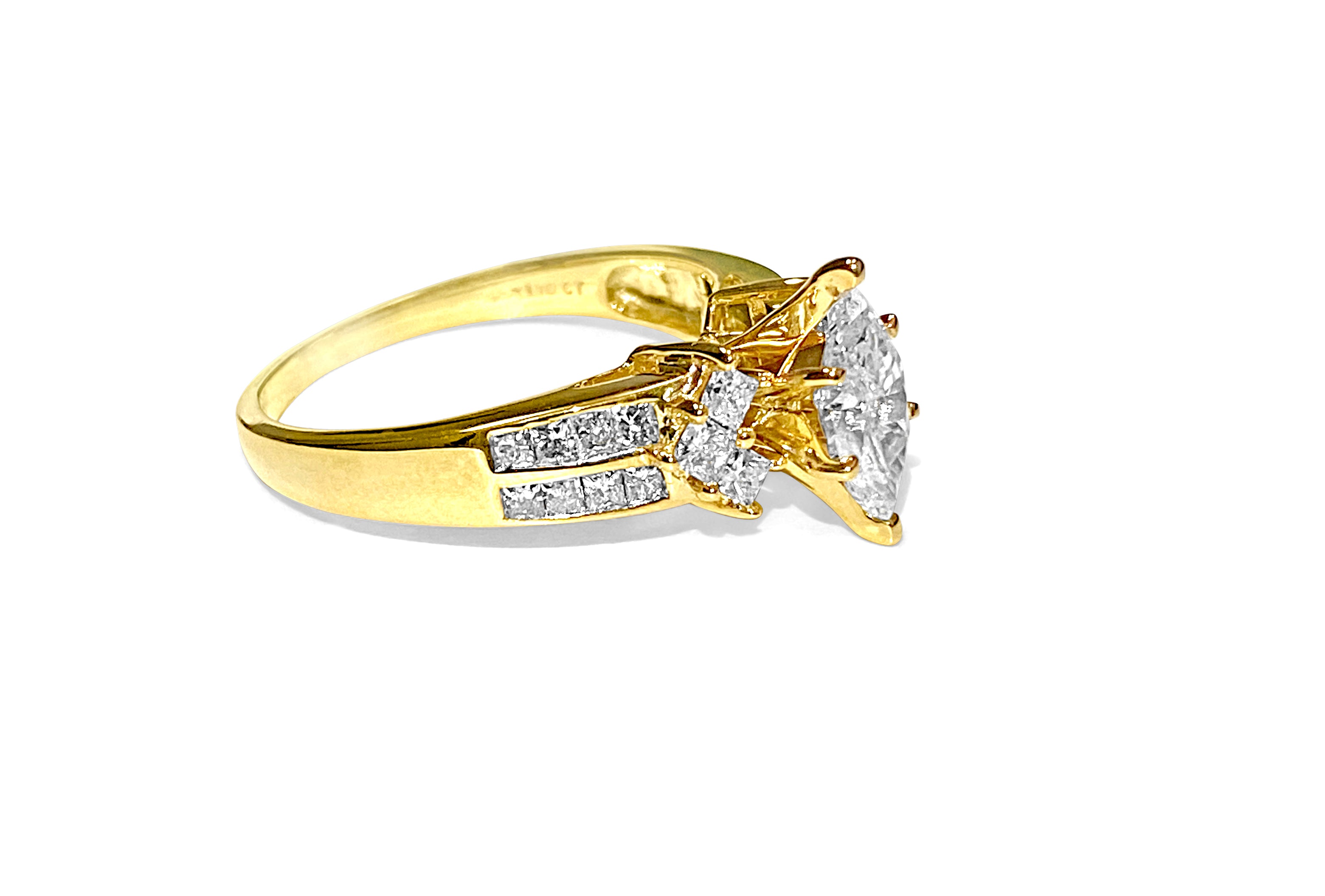 14K Yellow gold. 0.80CT Marquise Cut Diamond Ring - Prince The Jeweler 14k-yellow-gold-0-80ct-marquise-cut-diamond-ring, Rings