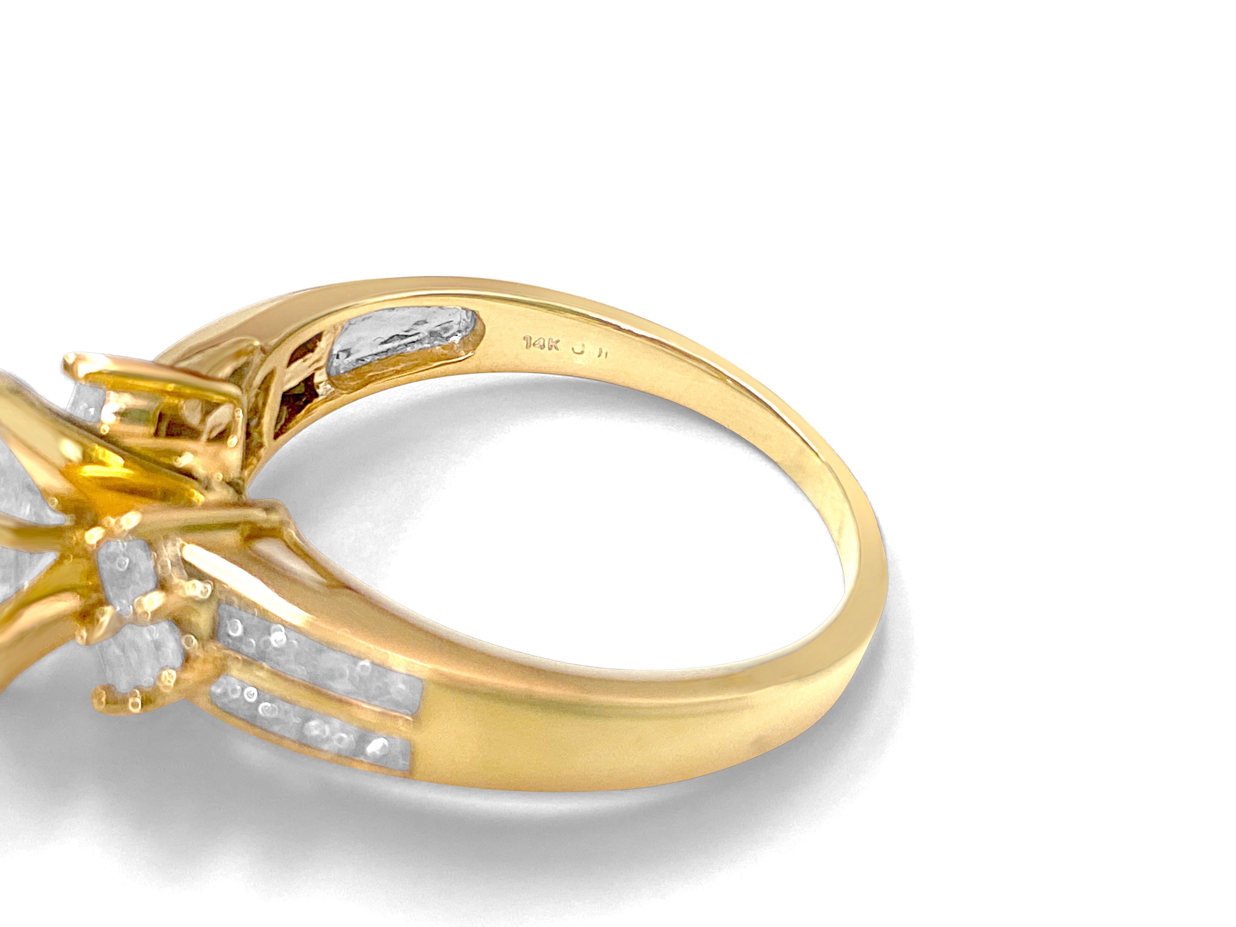 14K Yellow gold. 0.80CT Marquise Cut Diamond Ring - Prince The Jeweler 14k-yellow-gold-0-80ct-marquise-cut-diamond-ring, Rings