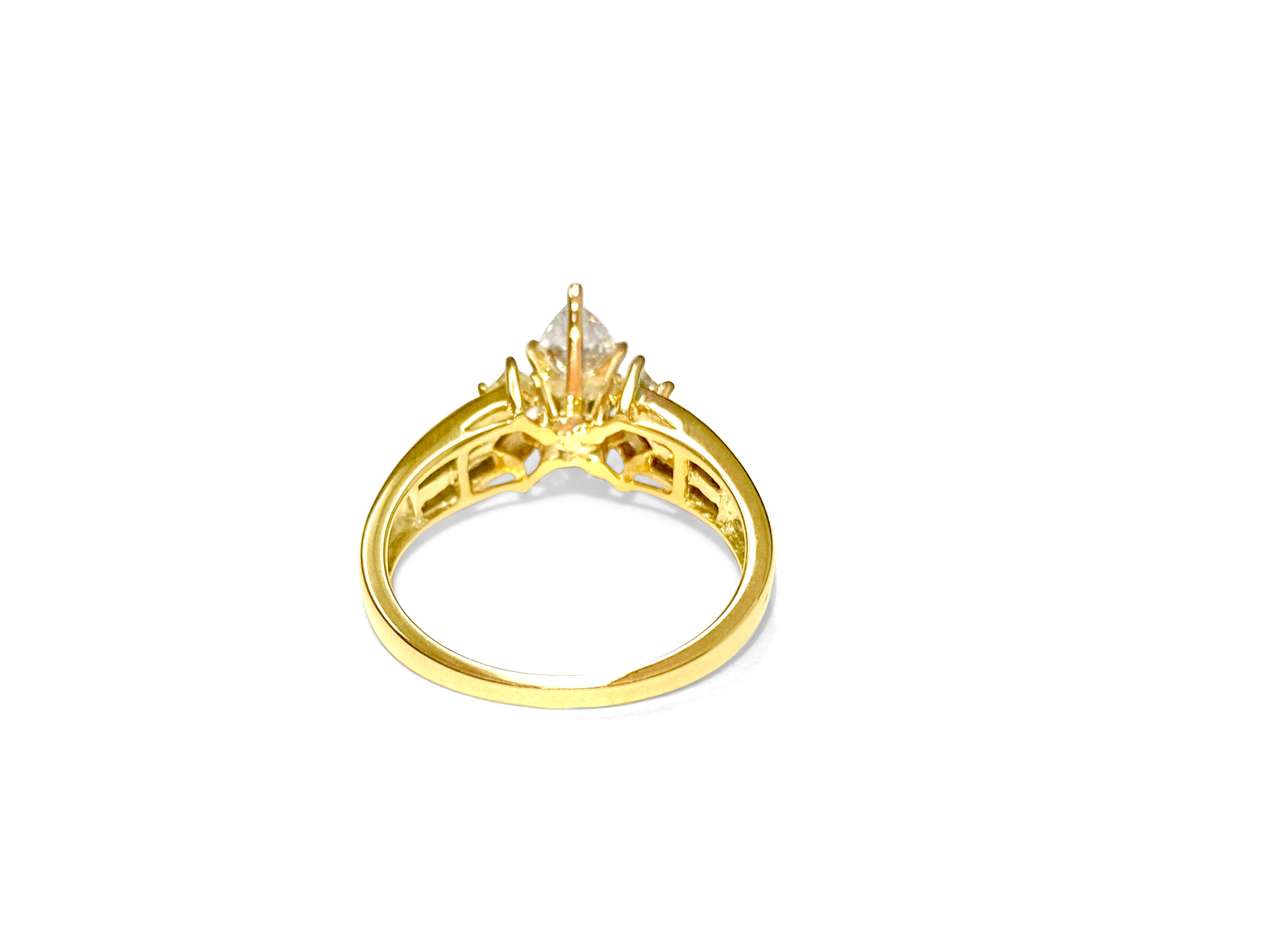 14K Yellow gold. 0.80CT Marquise Cut Diamond Ring - Prince The Jeweler 14k-yellow-gold-0-80ct-marquise-cut-diamond-ring, Rings