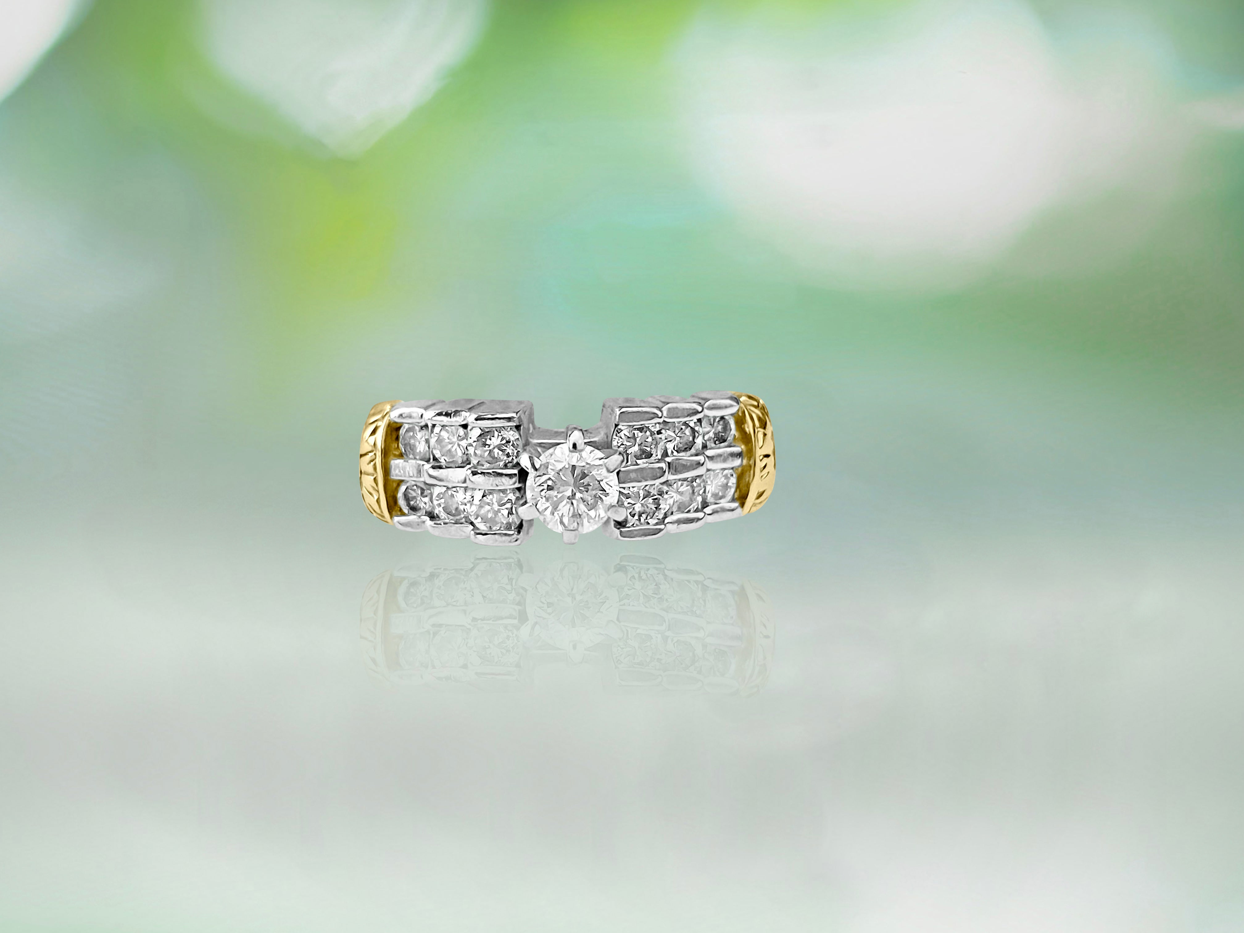 Vintage 14K Two Tone, Diamond Engagement Ring - Prince The Jeweler vintage-14k-two-tone-diamond-engagement-ring, Rings