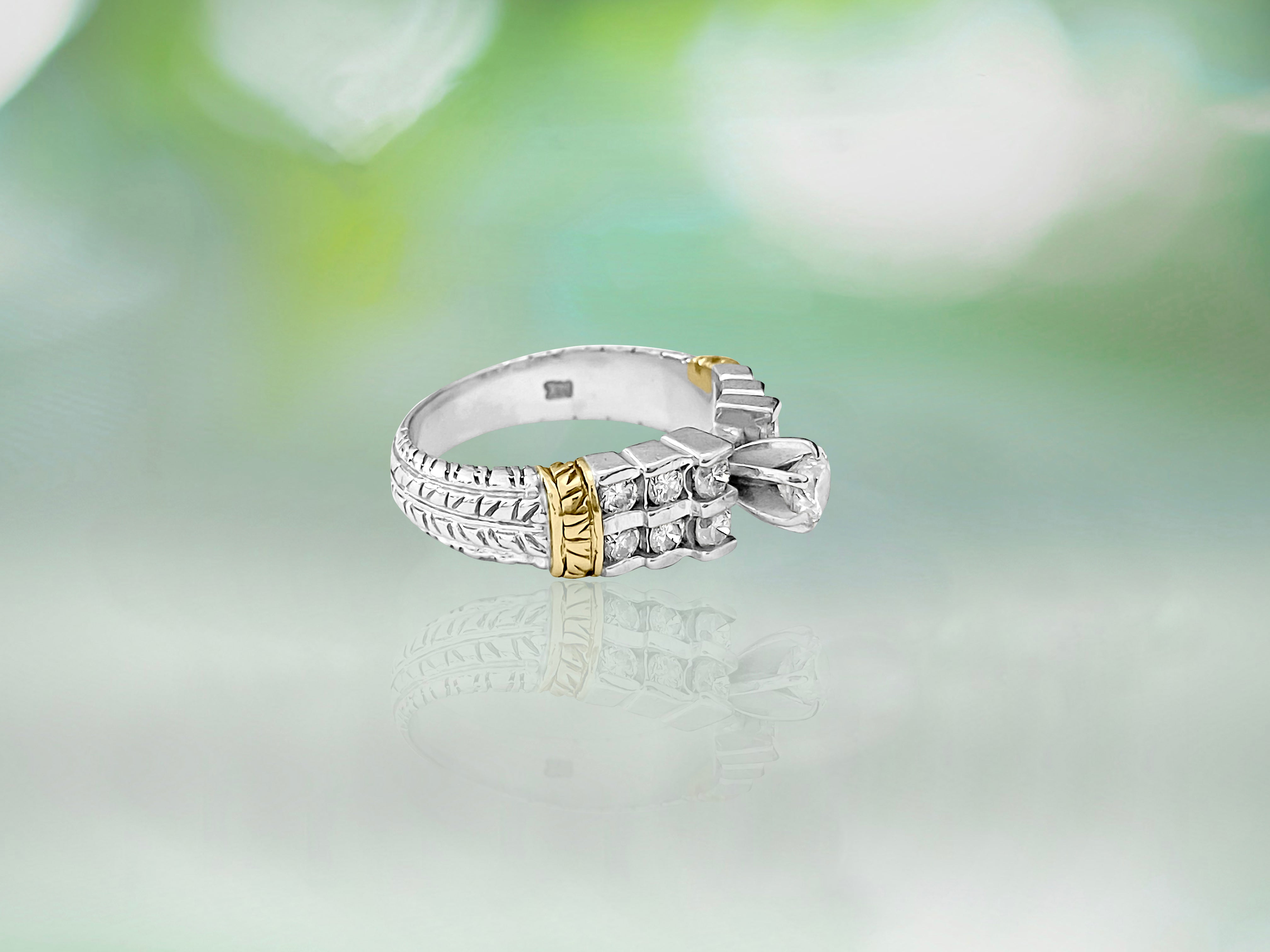 Vintage 14K Two Tone, Diamond Engagement Ring - Prince The Jeweler vintage-14k-two-tone-diamond-engagement-ring, Rings