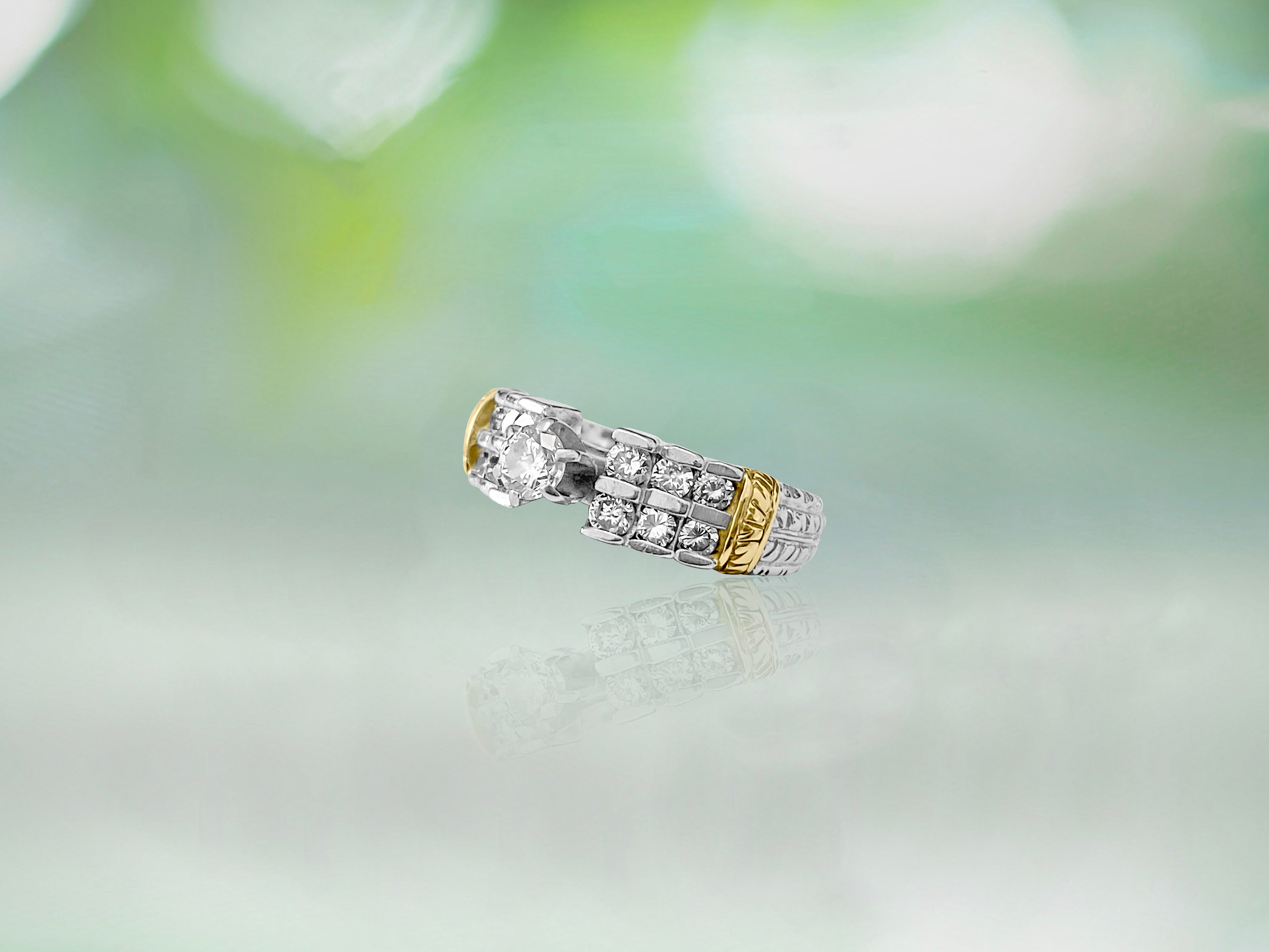 Vintage 14K Two Tone, Diamond Engagement Ring - Prince The Jeweler vintage-14k-two-tone-diamond-engagement-ring, Rings