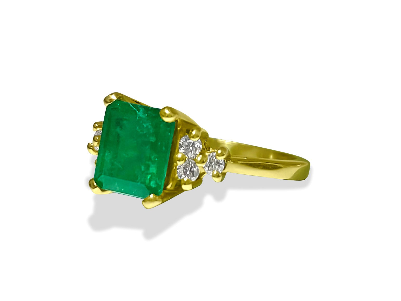 2.50 Carat Emerald and Diamond Ring in 14k Yellow Gold - Prince The Jeweler 2-50-carat-emerald-and-diamond-ring-in-14k-yellow-gold, Rings