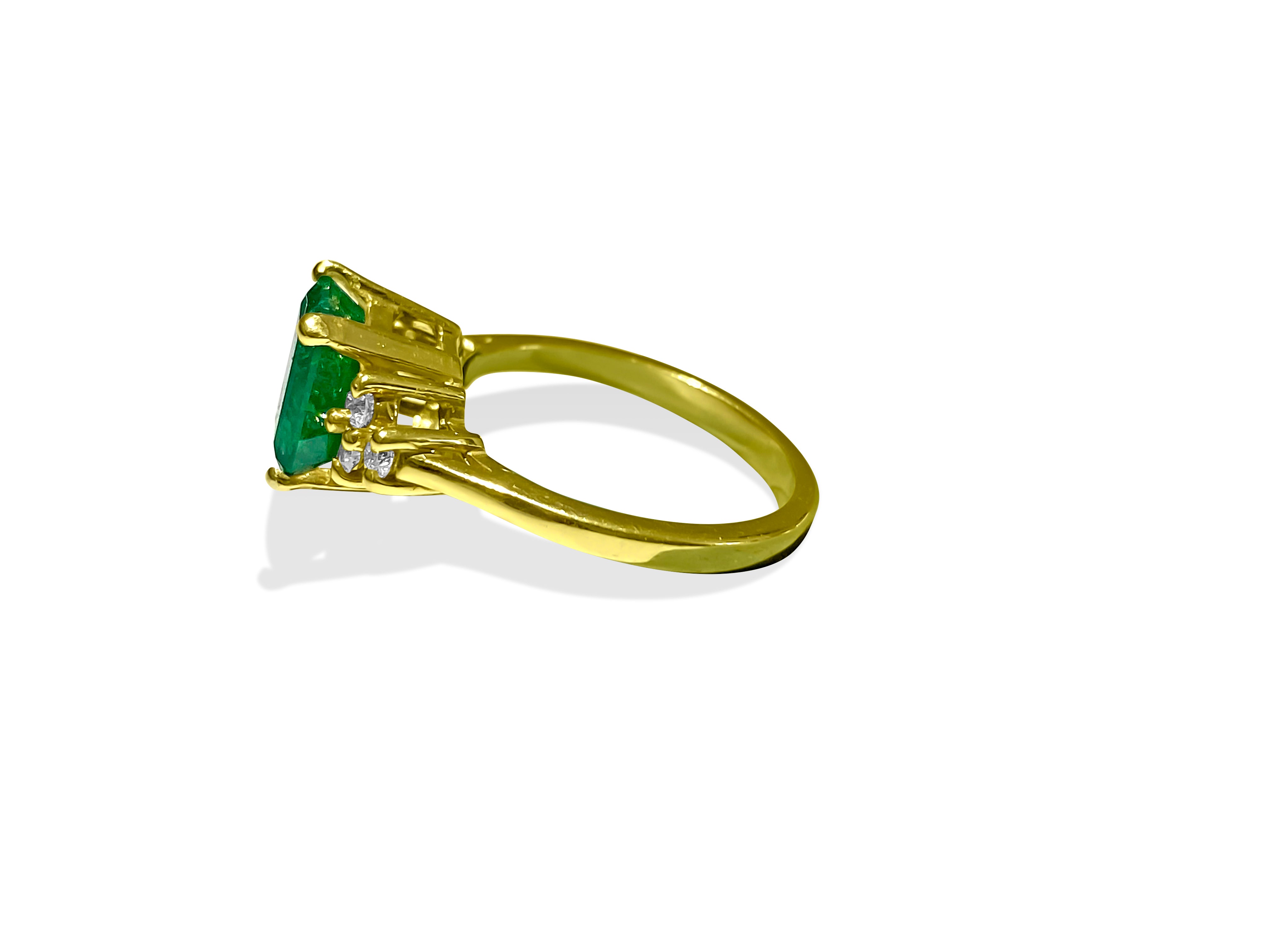 2.50 Carat Emerald and Diamond Ring in 14k Yellow Gold - Prince The Jeweler 2-50-carat-emerald-and-diamond-ring-in-14k-yellow-gold, Rings