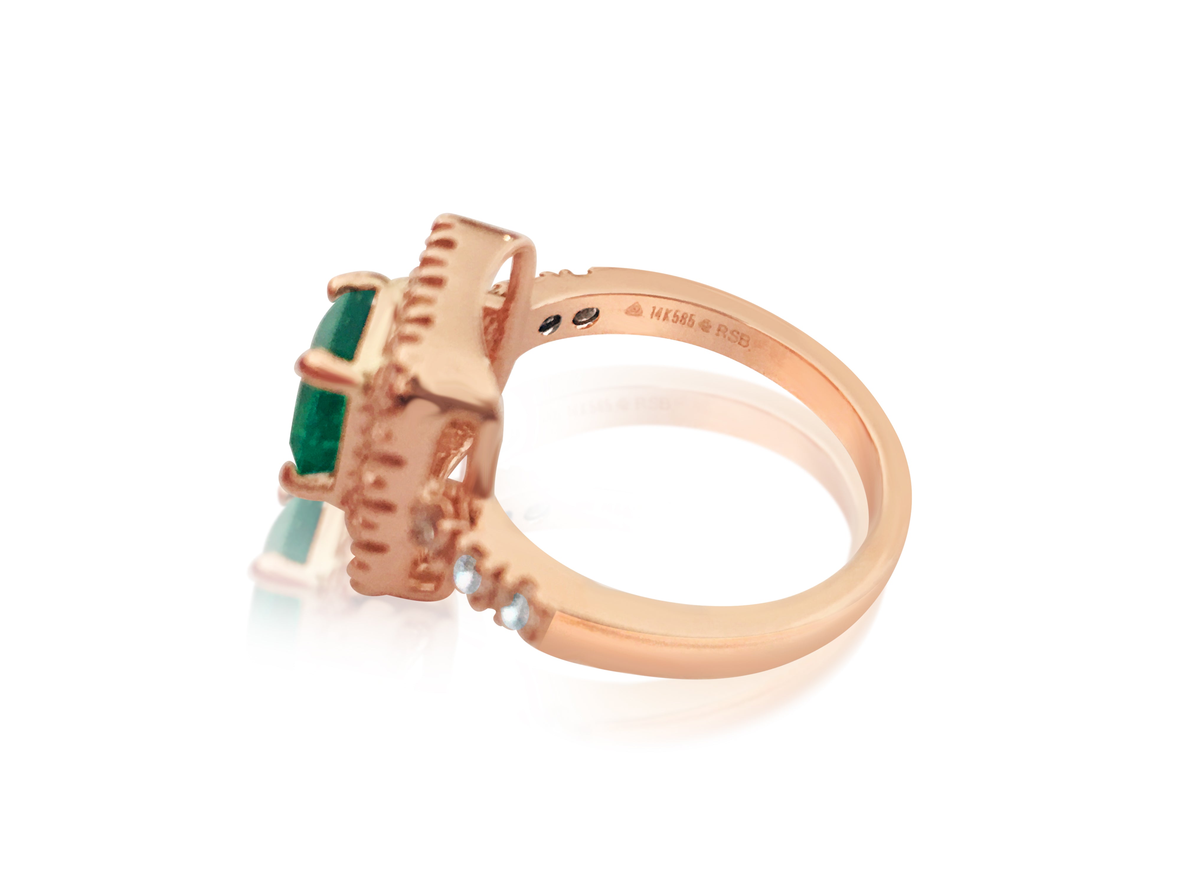 GIA certified, 14K Gold Emerald & Diamond Ring - Prince The Jeweler gia-certified-14k-gold-emerald-diamond-ring, Rings, wk_end_auction
