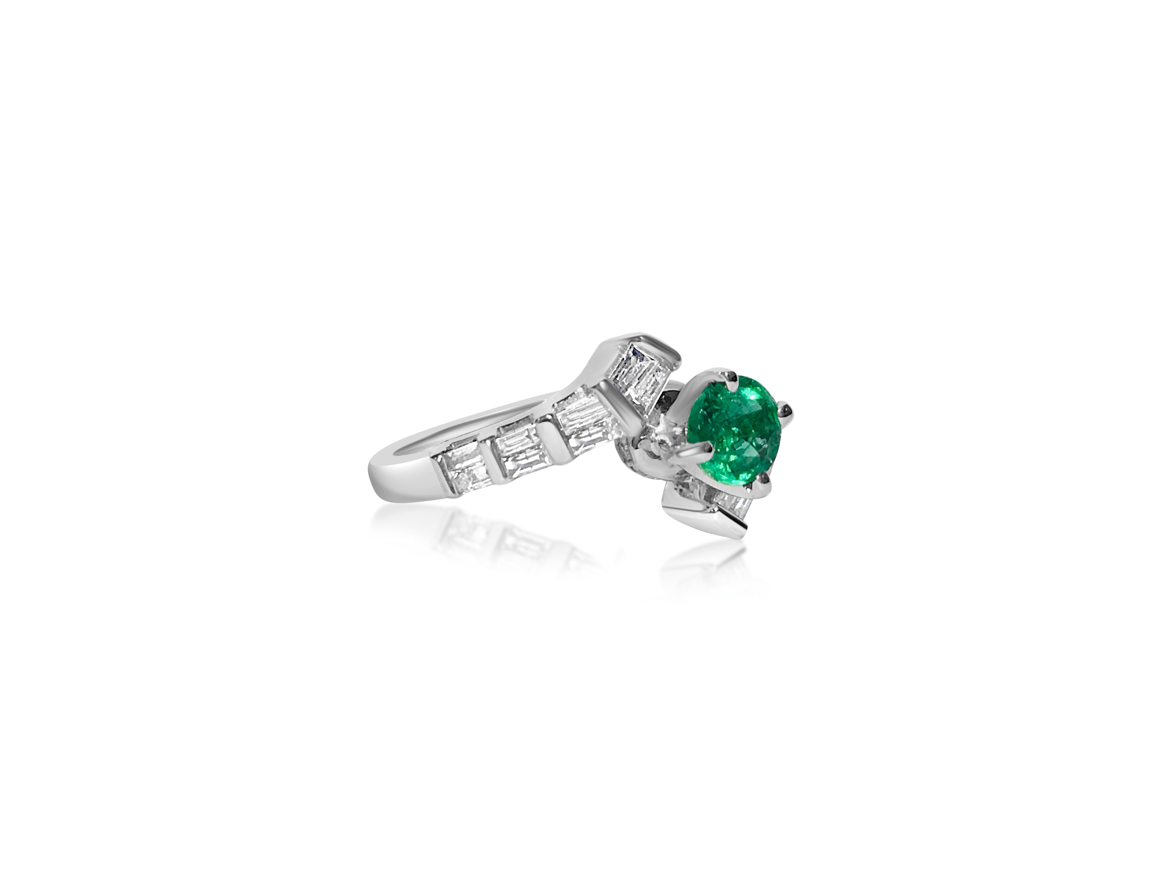 1.70 Carat Diamond & Colombian Emerald Ring in 14K Gold. - Prince The Jeweler 1-70-carat-diamond-colombian-emerald-ring-in-14k-gold, Rings