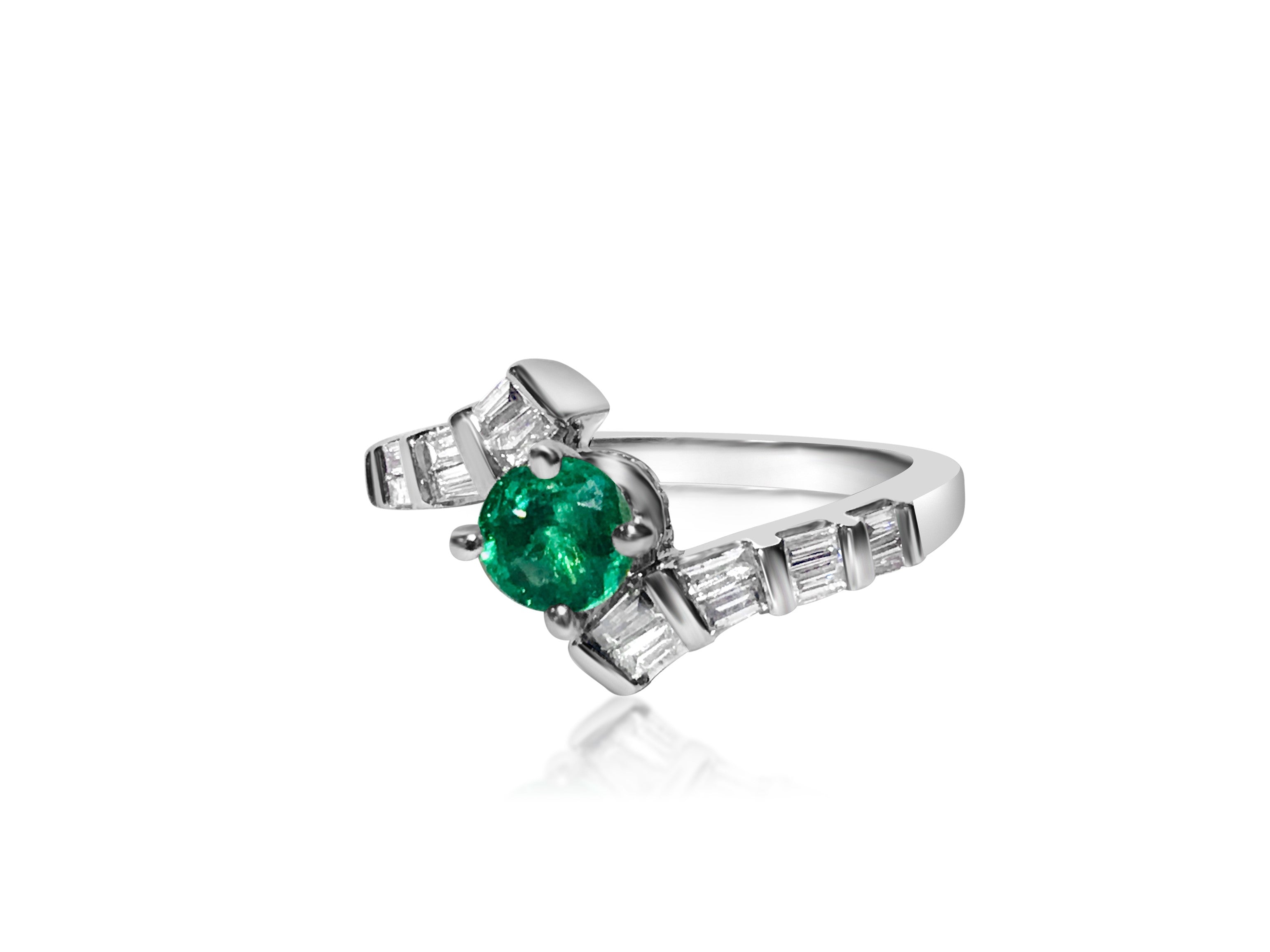 1.70 Carat Diamond & Colombian Emerald Ring in 14K Gold. - Prince The Jeweler 1-70-carat-diamond-colombian-emerald-ring-in-14k-gold, Rings