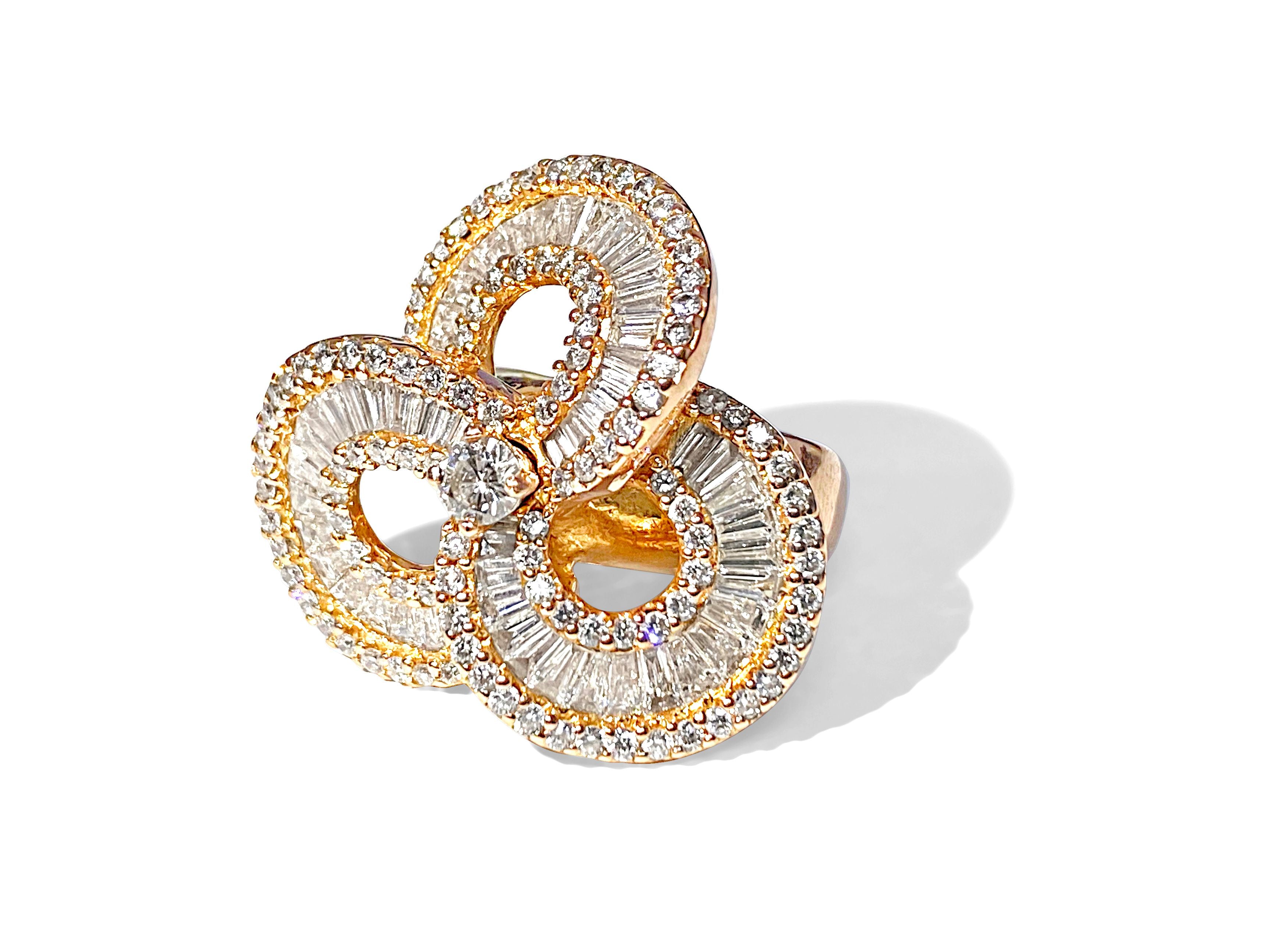 Ladies 18K Rose Gold, 5.00ct VS Diamond Cluster Ring - Prince The Jeweler ladies-18k-rose-gold-5-00ct-vs-diamond-cluster-ring, Rings