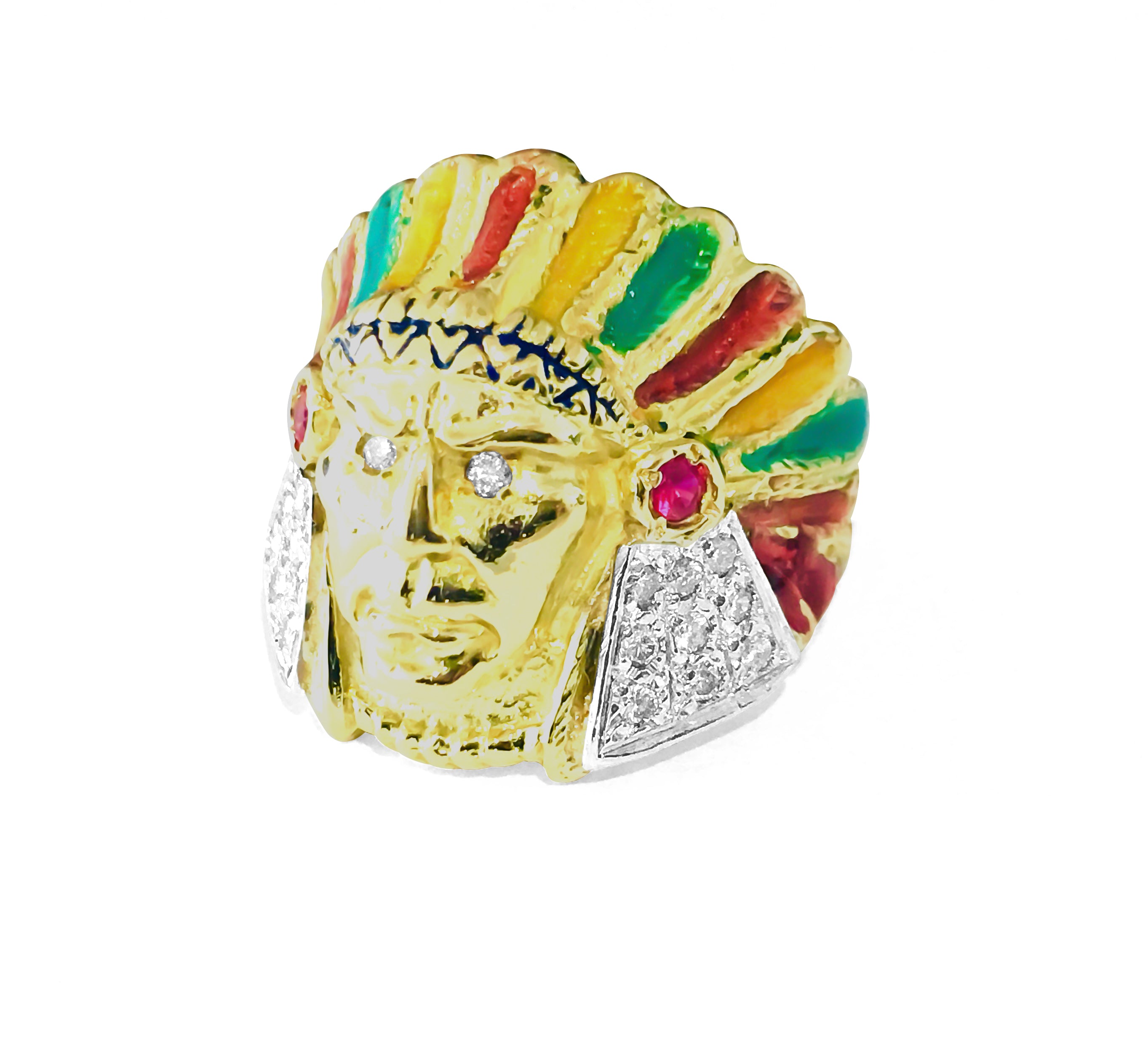 American Indian. 18k, 0.85 carat Diamond & Ruby Ring - Prince The Jeweler american-indian-18k-0-85-carat-diamond-ruby-ring, Rings, wk_end_auction