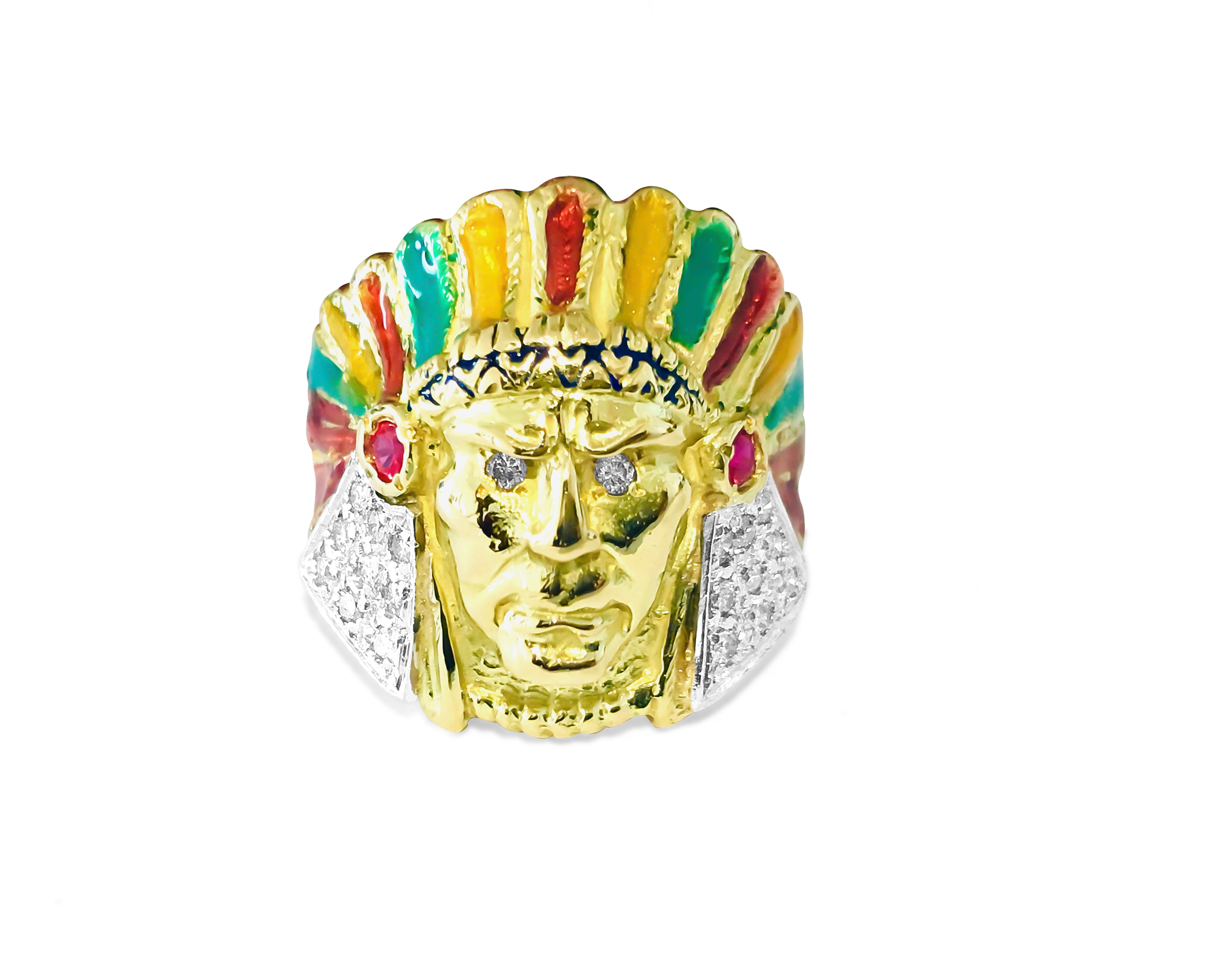 American Indian. 18k, 0.85 carat Diamond & Ruby Ring - Prince The Jeweler american-indian-18k-0-85-carat-diamond-ruby-ring, Rings, wk_end_auction