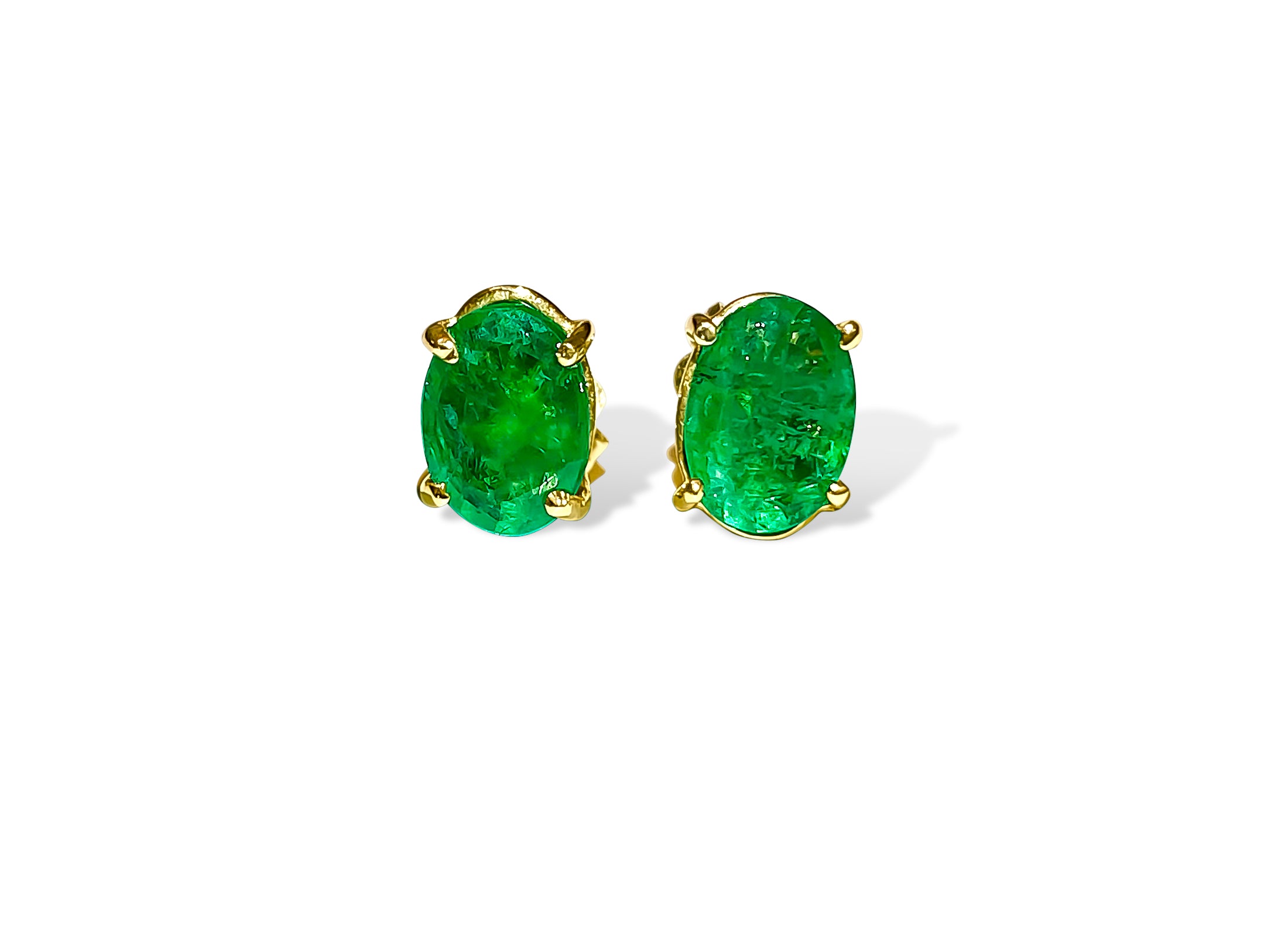 14K Yellow Gold & Emerald Studs For Her - Prince The Jeweler 14k-yellow-gold-emerald-studs-for-her, Earrings