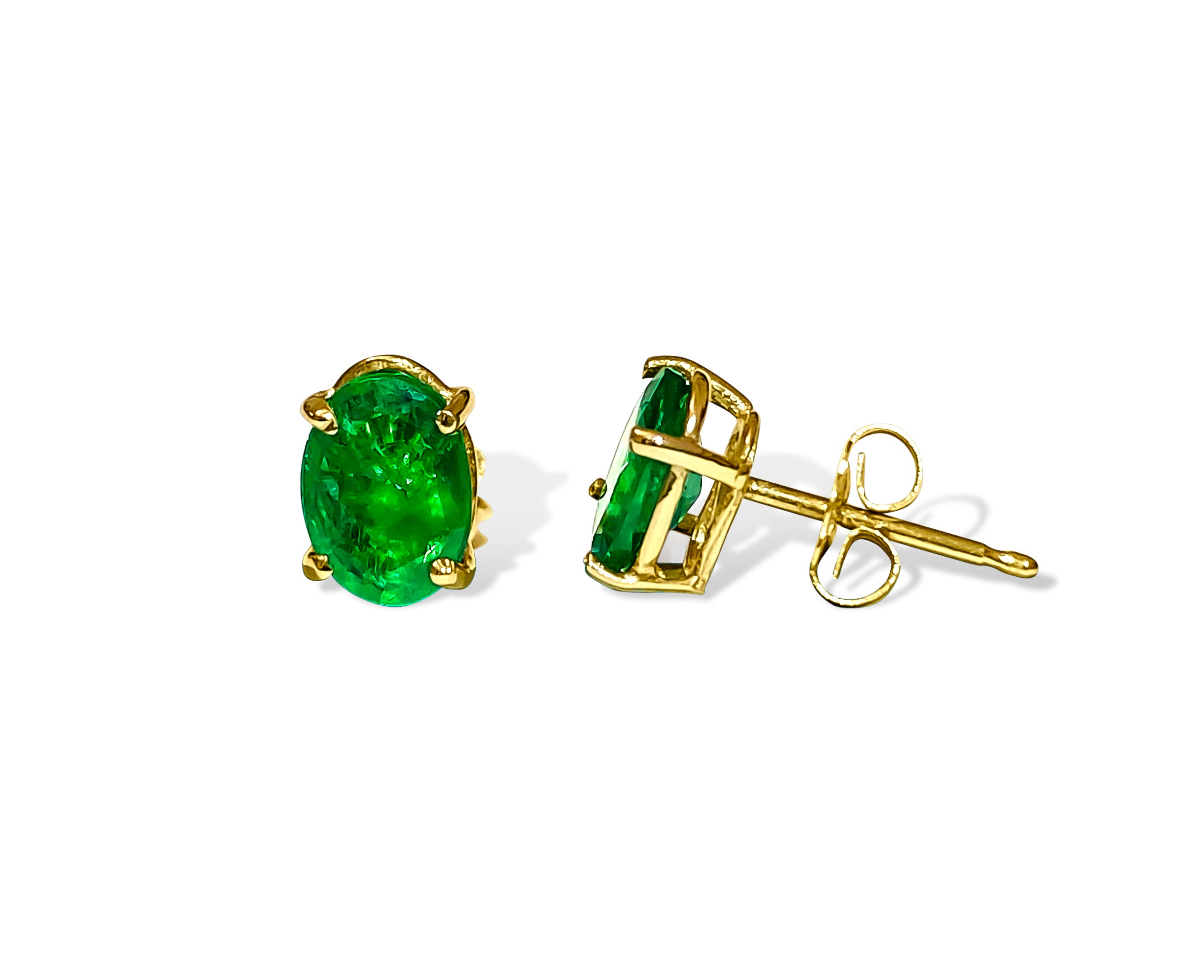 14K Yellow Gold & Emerald Studs For Her - Prince The Jeweler 14k-yellow-gold-emerald-studs-for-her, Earrings