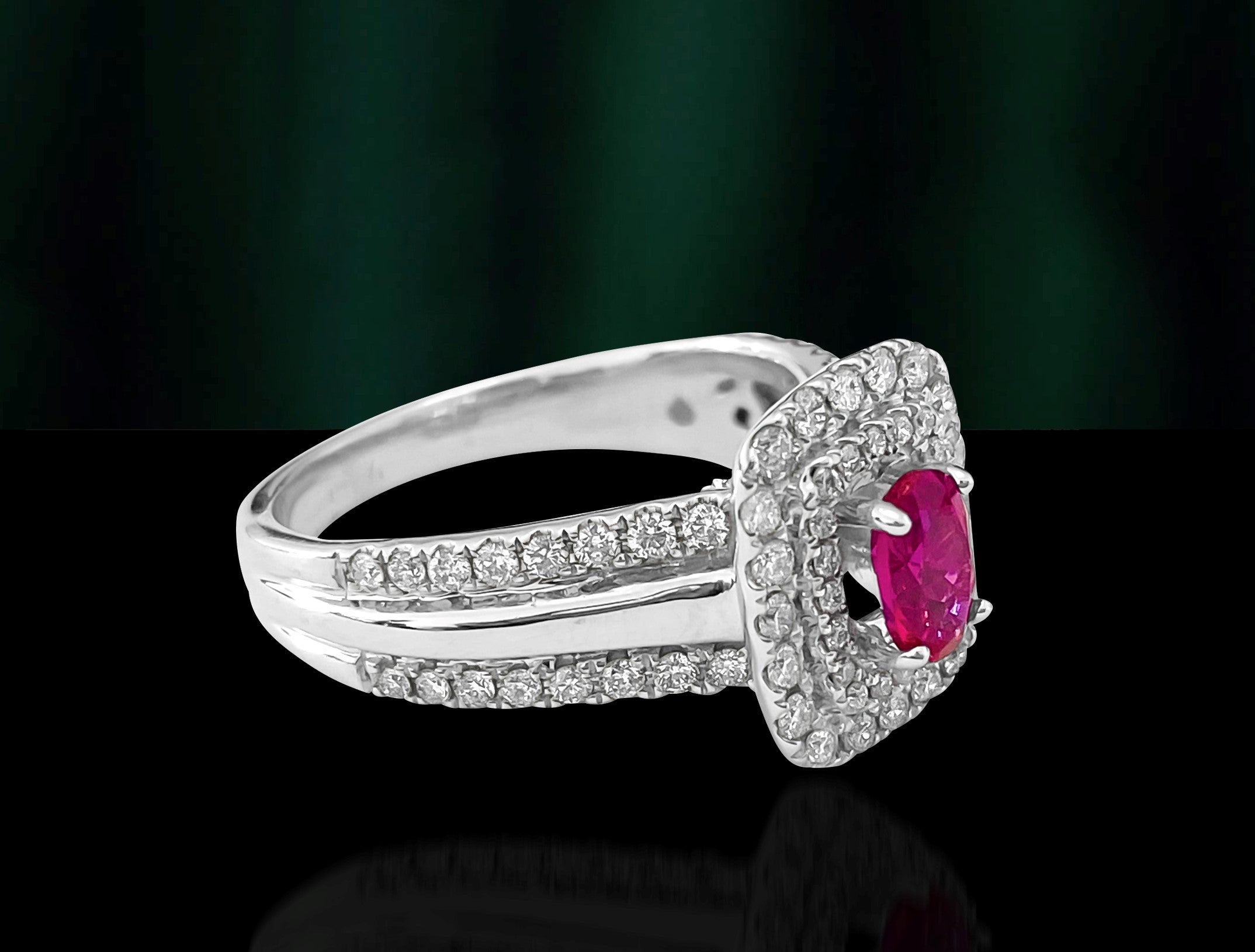 14k White Gold. Ruby & Diamond Ring For Her. - Prince The Jeweler 14k-white-gold-ruby-diamond-ring-for-her, Rings