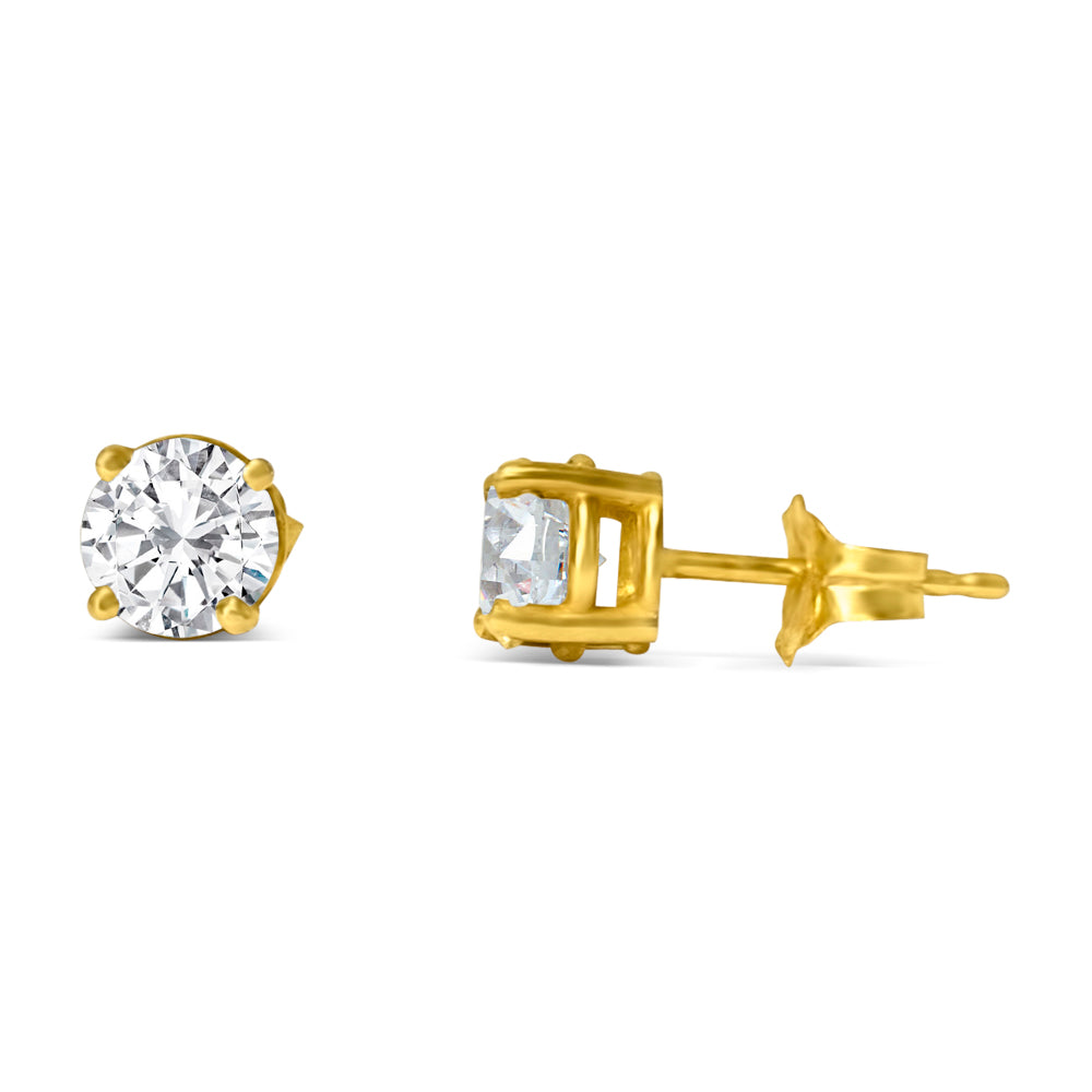 5mm VVS Diamond Studs in 14k Gold Unisex - Prince The Jeweler 5mm-vvs-diamond-studs-in-14k-gold-unisex, Earrings