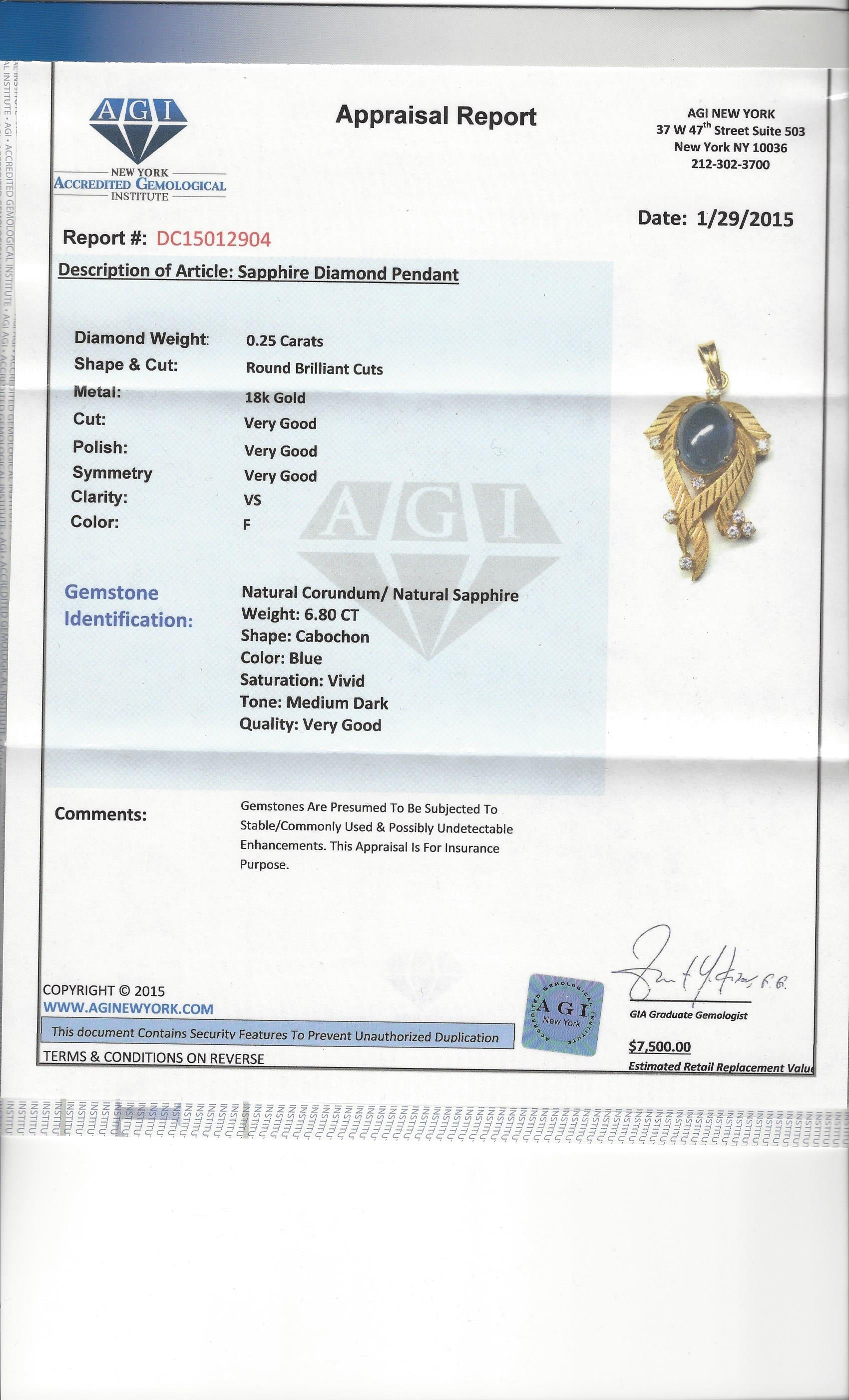 18K Gold, Natural Blue Sapphire and Diamond Necklace - Prince The Jeweler 18k-gold-natural-blue-sapphire-and-diamond-necklace, Necklaces & Pendants, wk_end_auction