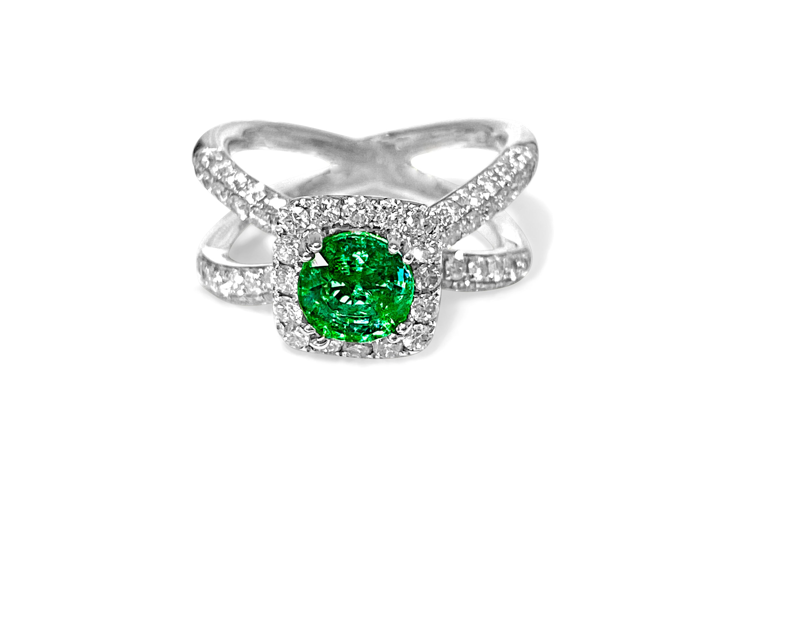 Custom 18K Gold, 3.00ct Diamond & Natural Emerald Ring - Prince The Jeweler custom-18k-gold-3-00ct-diamond-natural-emerald-ring, Rings