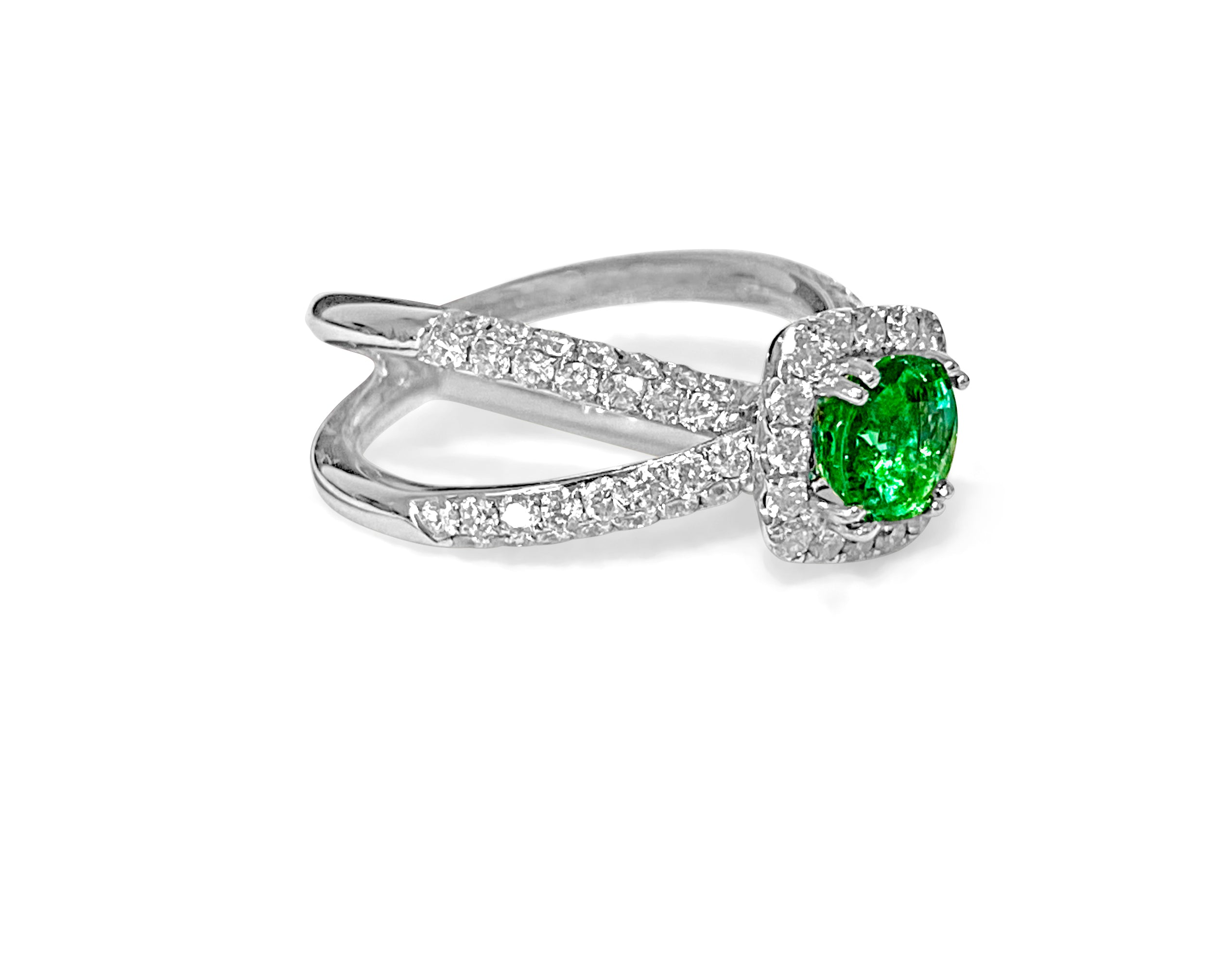 Custom 18K Gold, 3.00ct Diamond & Natural Emerald Ring - Prince The Jeweler custom-18k-gold-3-00ct-diamond-natural-emerald-ring, Rings