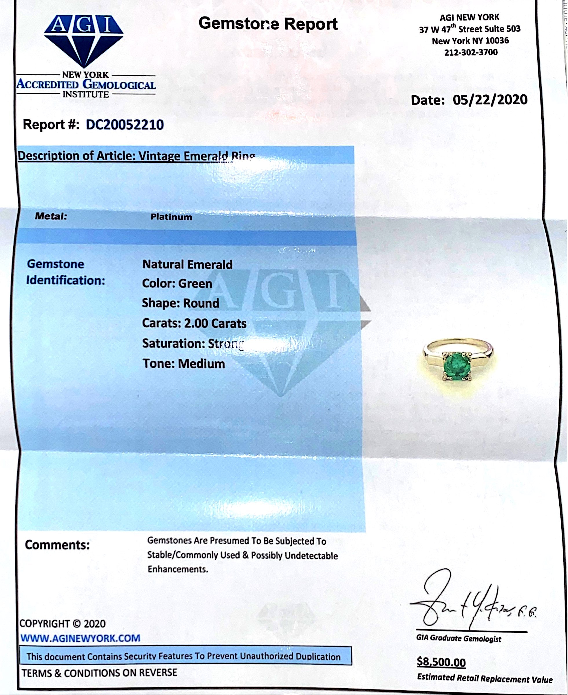 2.00 Carat Emerald in Platinum Ring - Prince The Jeweler 2-00-carat-emerald-in-platinum-ring, Rings