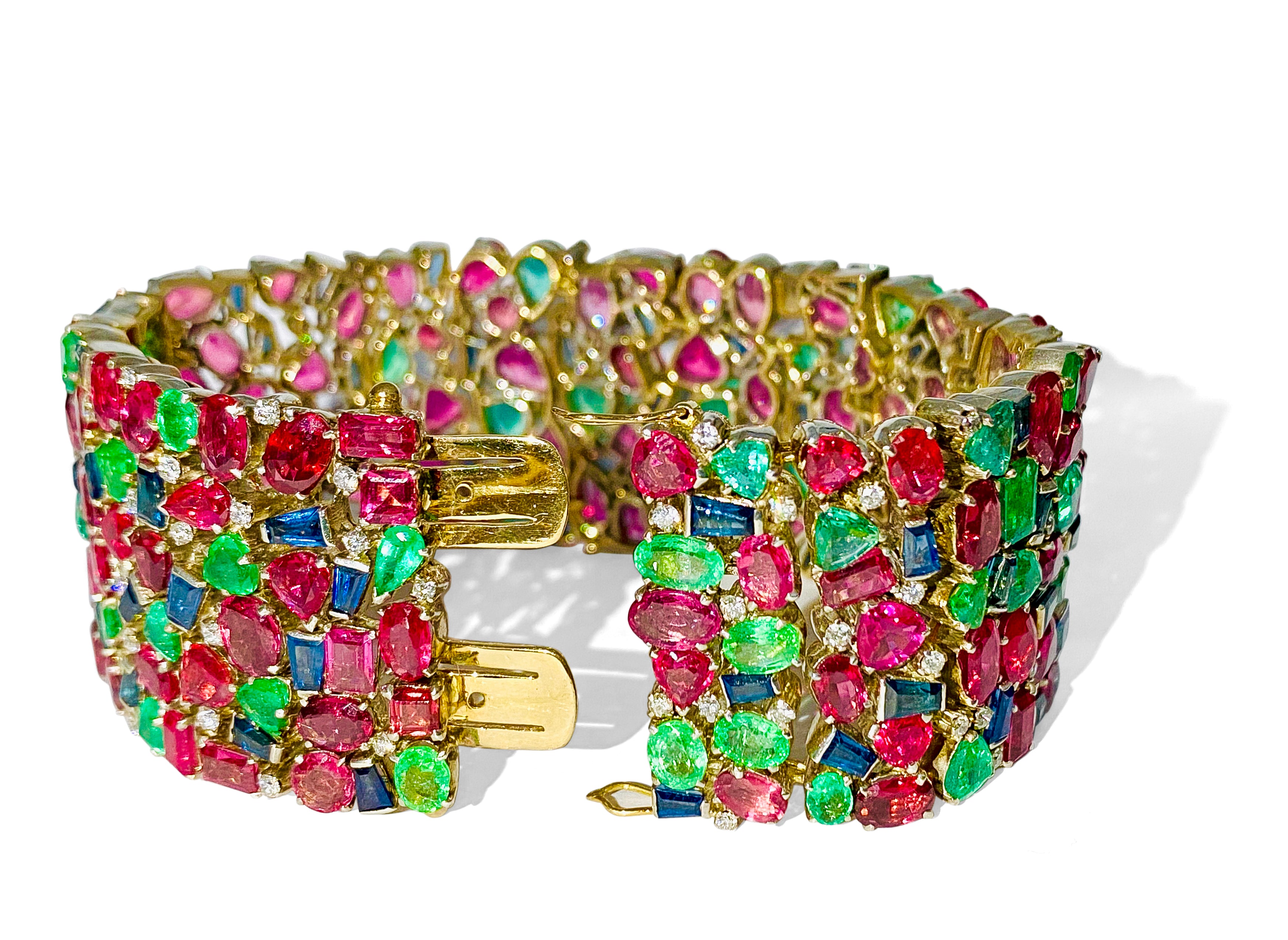 Mughal Empire: Burma Ruby, Emerald & Sapphire Bracelet - Prince The Jeweler mughal-empire-burma-ruby-emerald-sapphire-bracelet, Bracelets, wk_end_auction