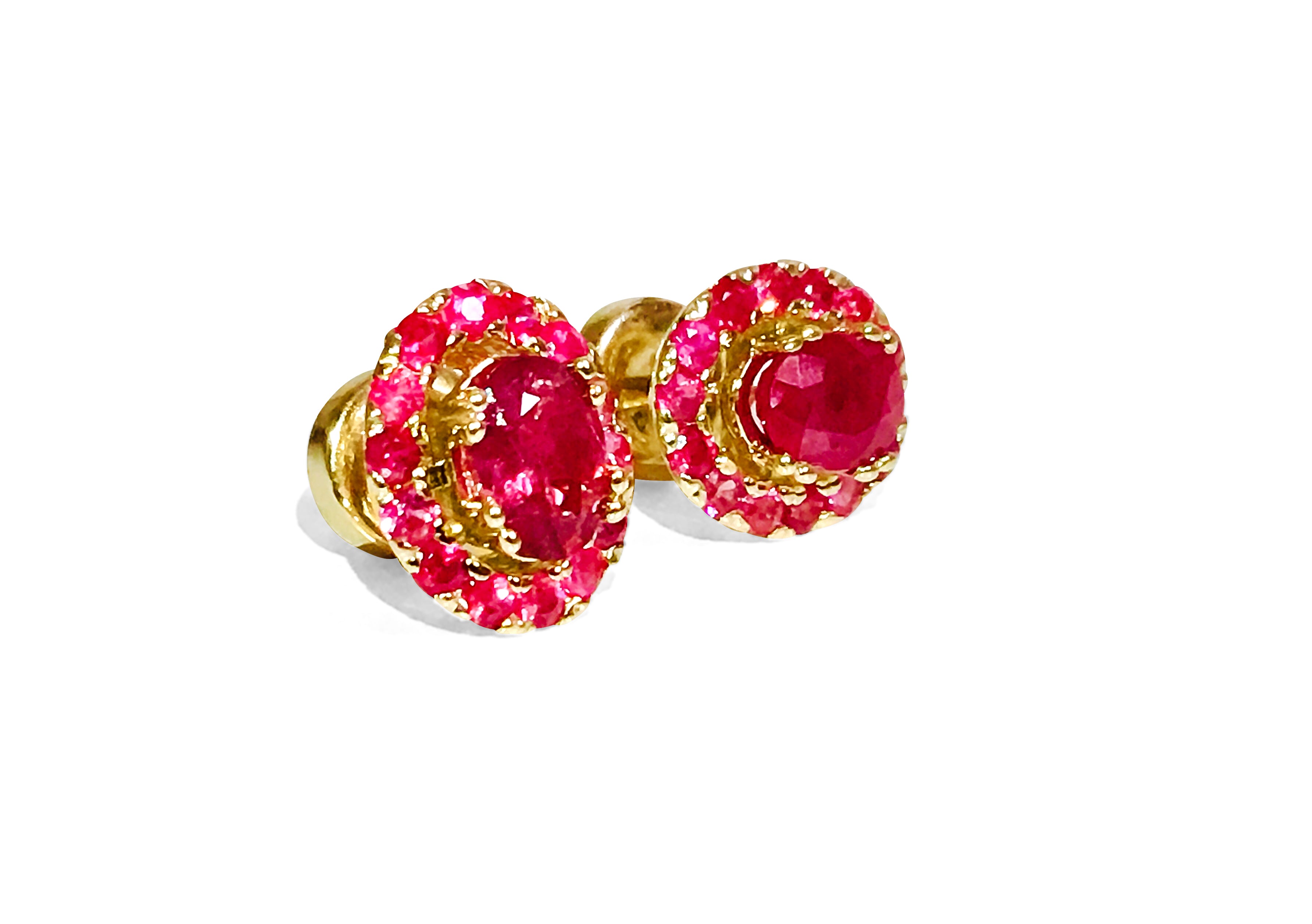 14K Yellow Gold, 3.12 CT Natural Ruby Studs / Earrings - Prince The Jeweler 14k-yellow-gold-3-12-ct-natural-ruby-studs-earrings, Earrings